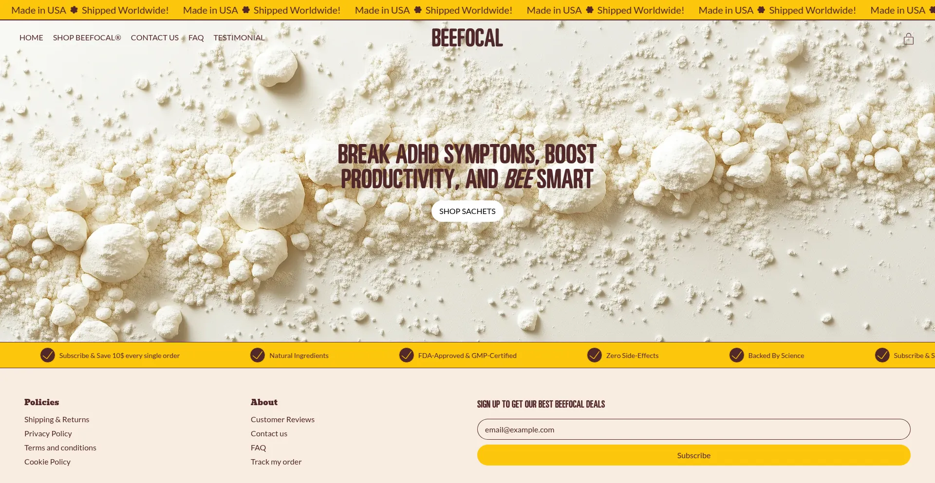 Website screenshot of Beefocal.com