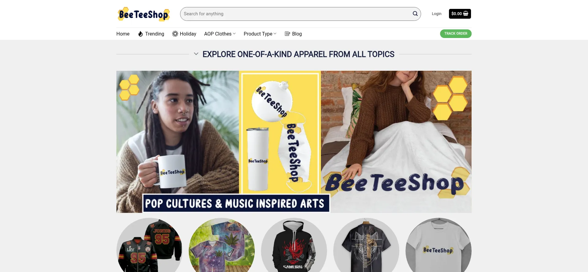 Website screenshot of Beeteeshop.com