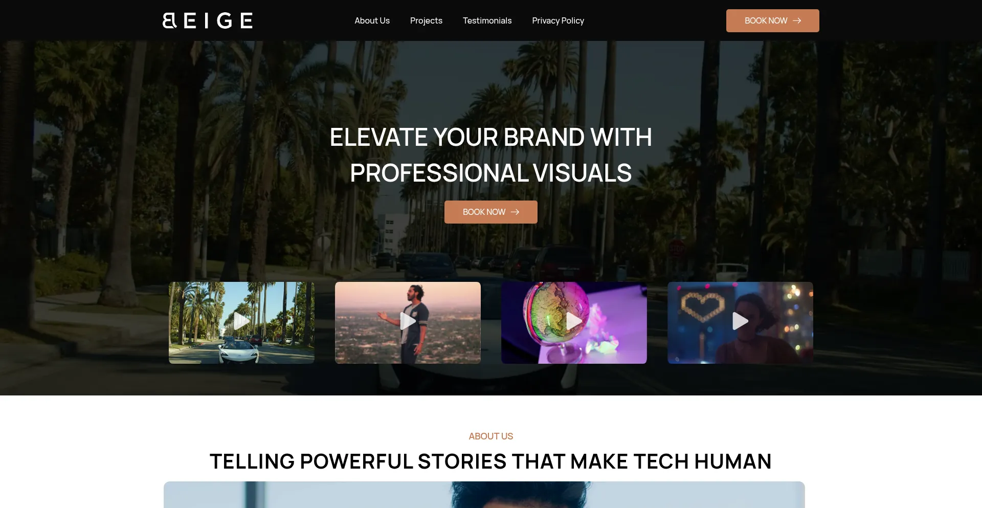Website screenshot of Beigevideoevents.com