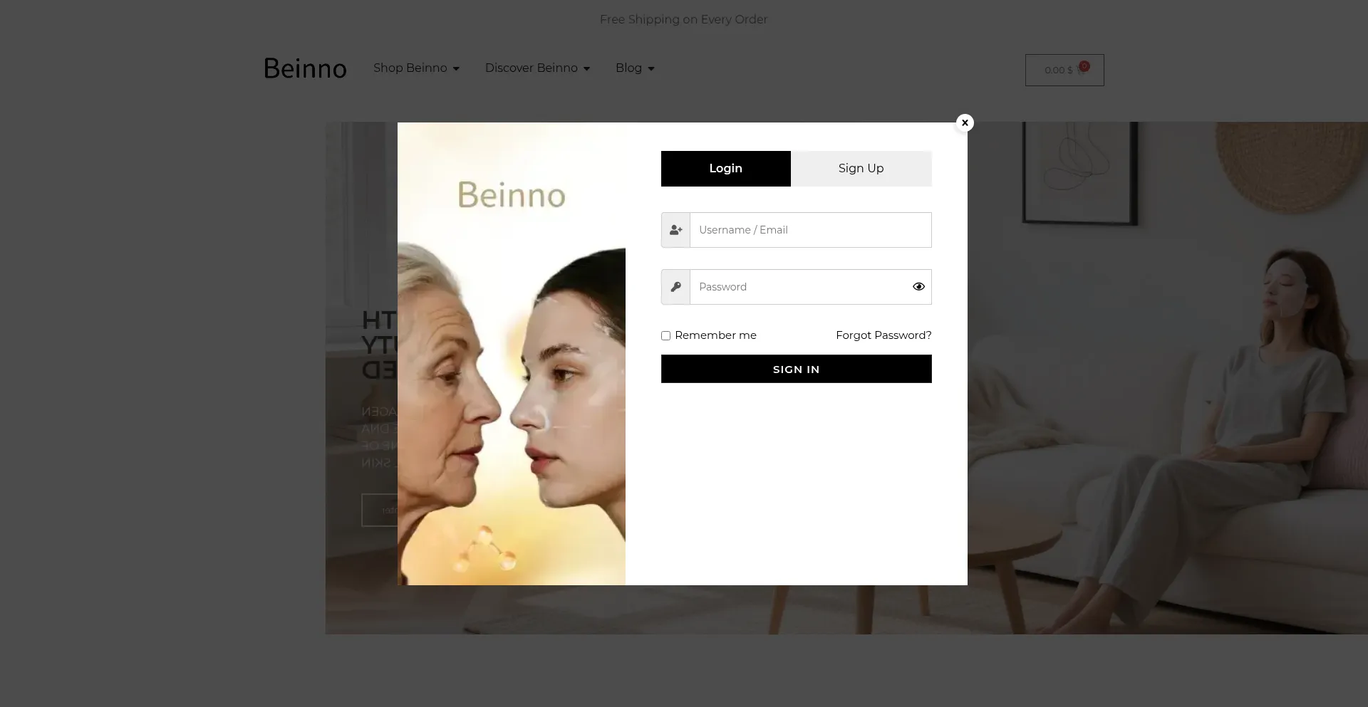 Website screenshot of Beinnomask.com