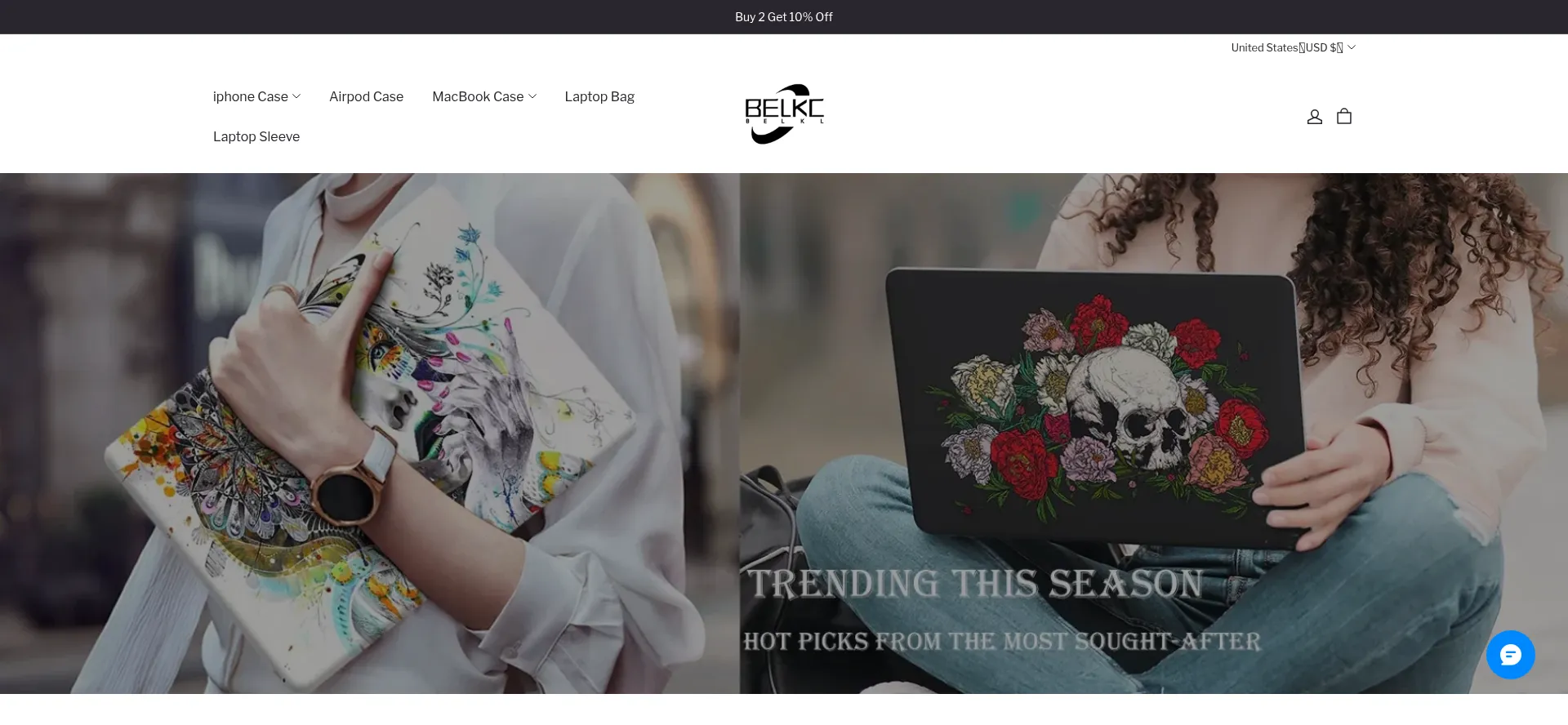 Website screenshot of Belkcaseshop.com