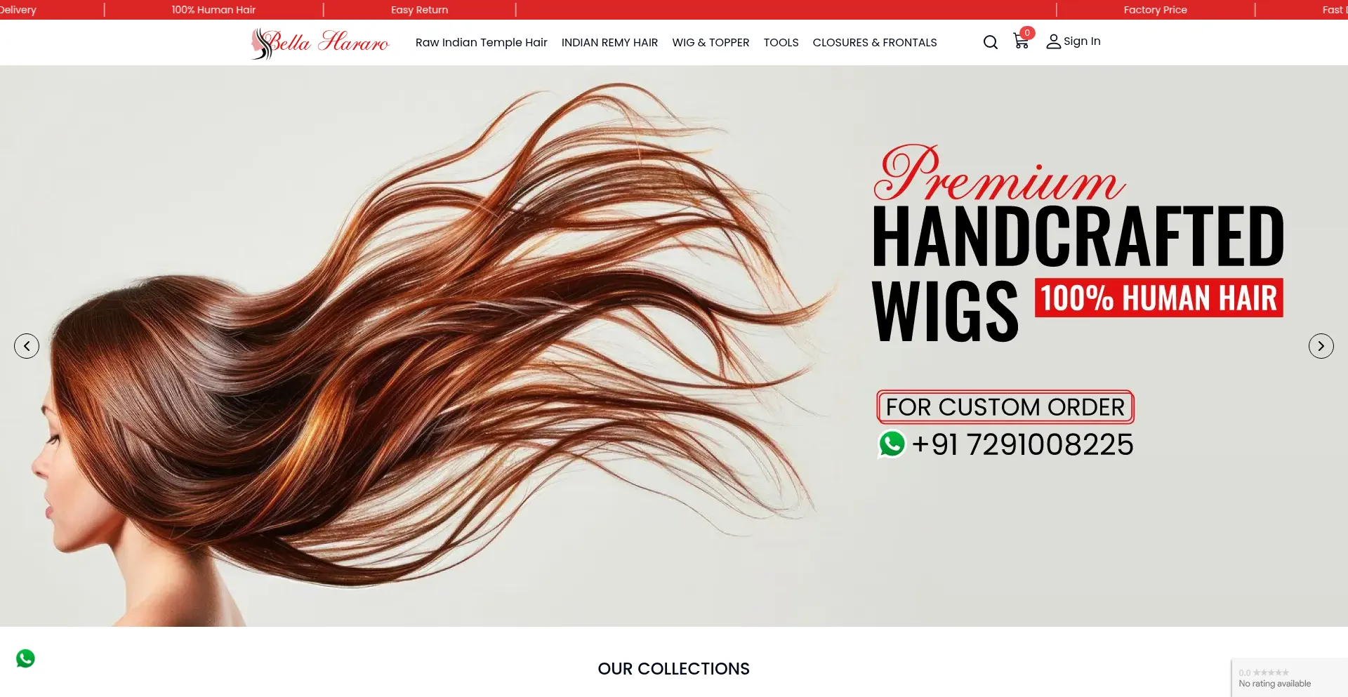 Website screenshot of Bellahararo.com
