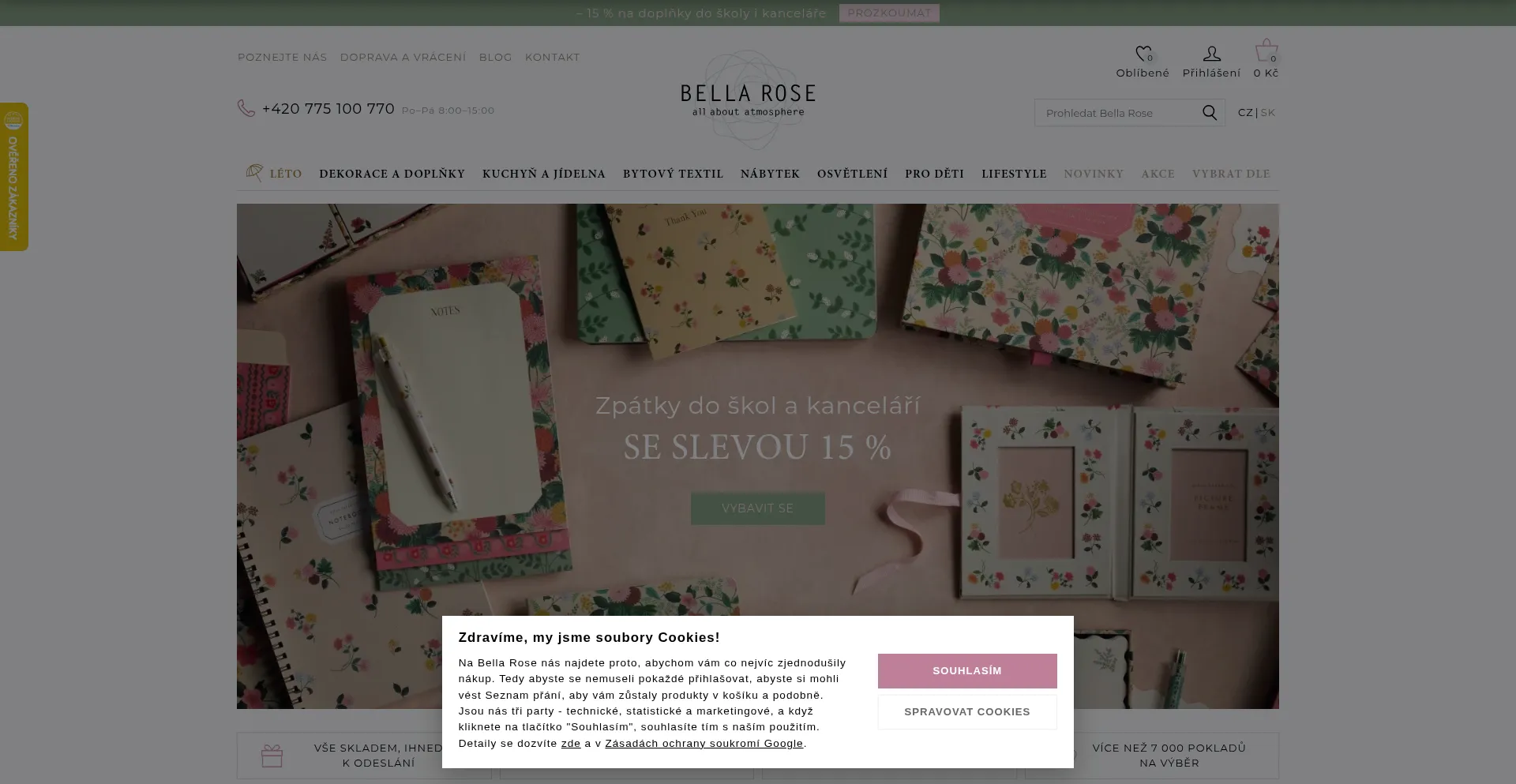 Website screenshot of Bellarose.cz