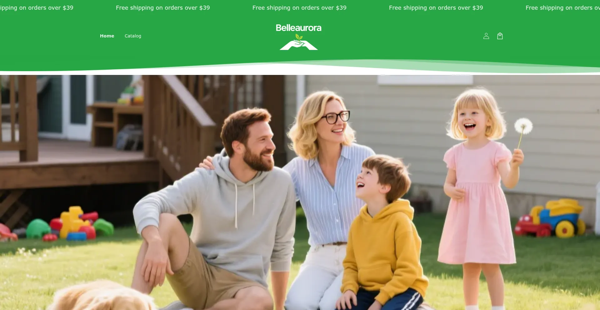 Website screenshot of Belleaurora.com
