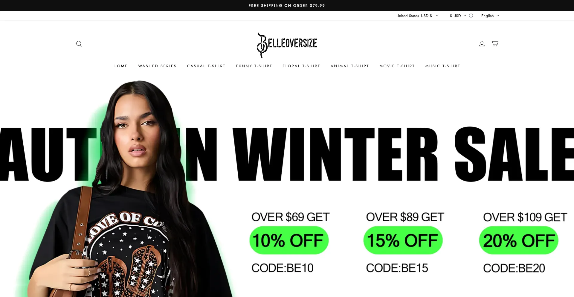 Website screenshot of Belleoversize.com