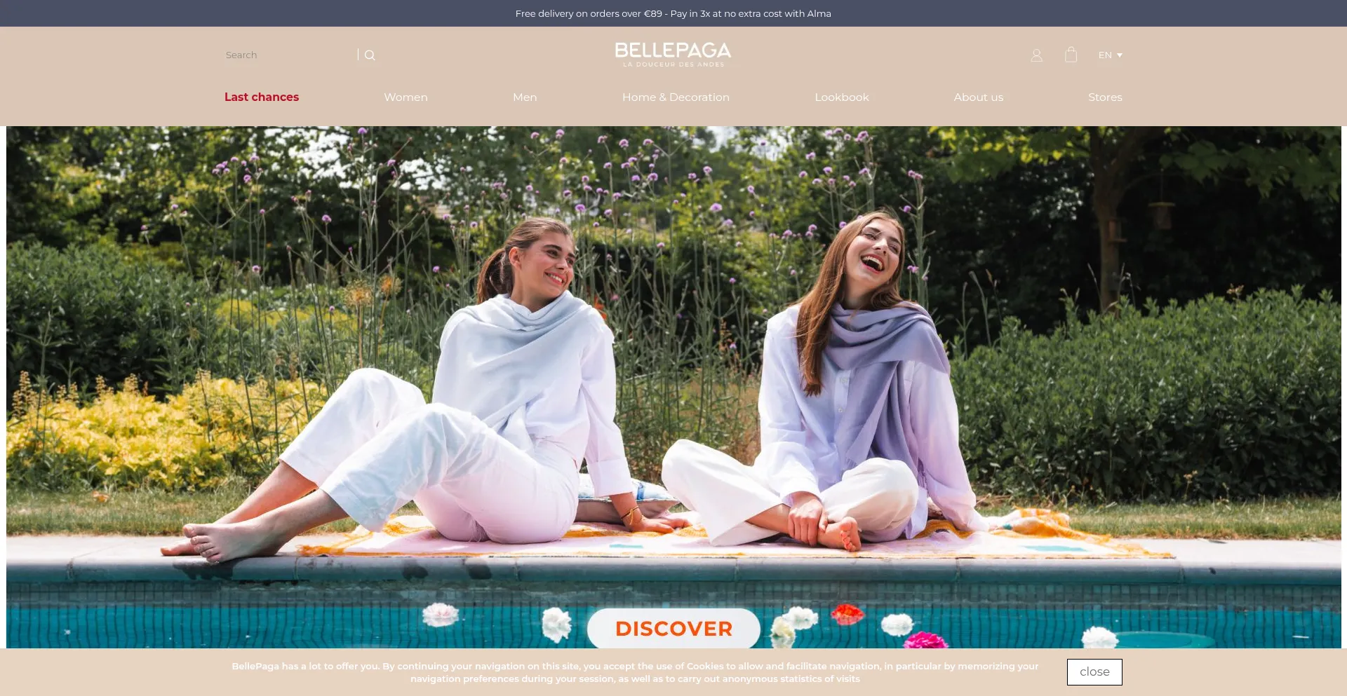 Website screenshot of Bellepaga.fr
