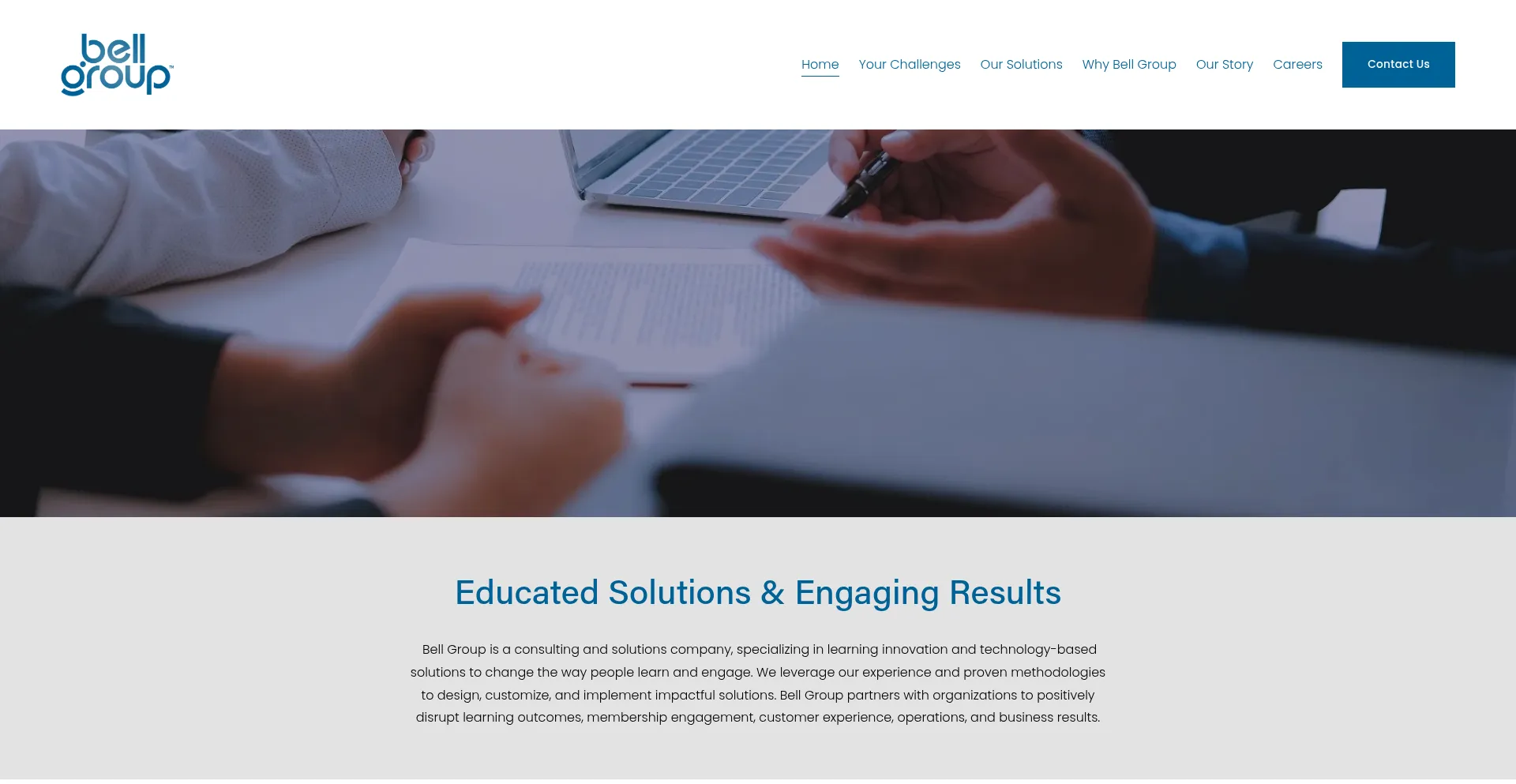 Website screenshot of Bellgrp.com