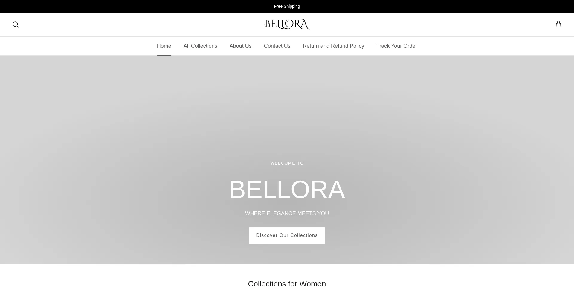 Website screenshot of Bellora.co.uk