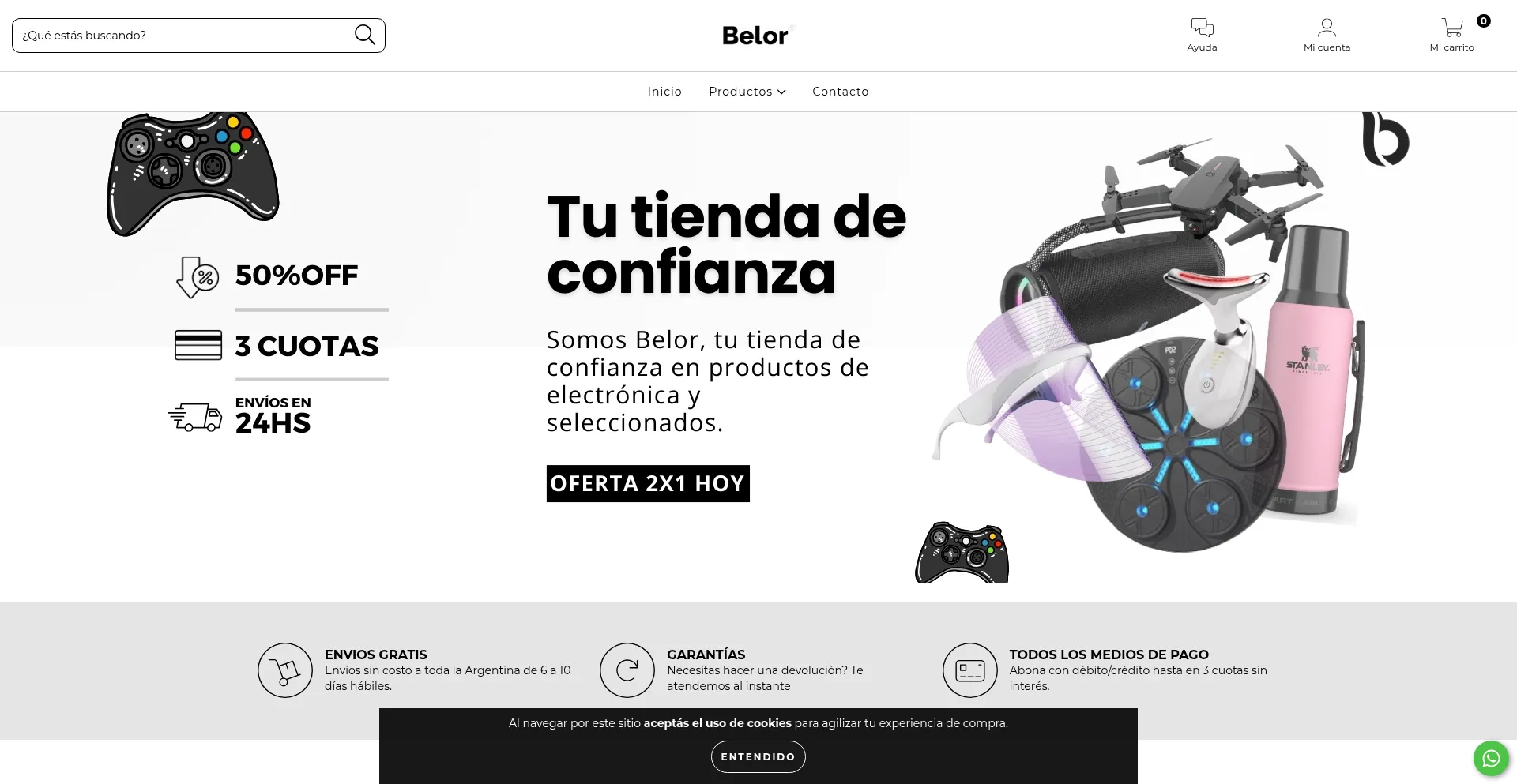 Website screenshot of Beloroficial.com