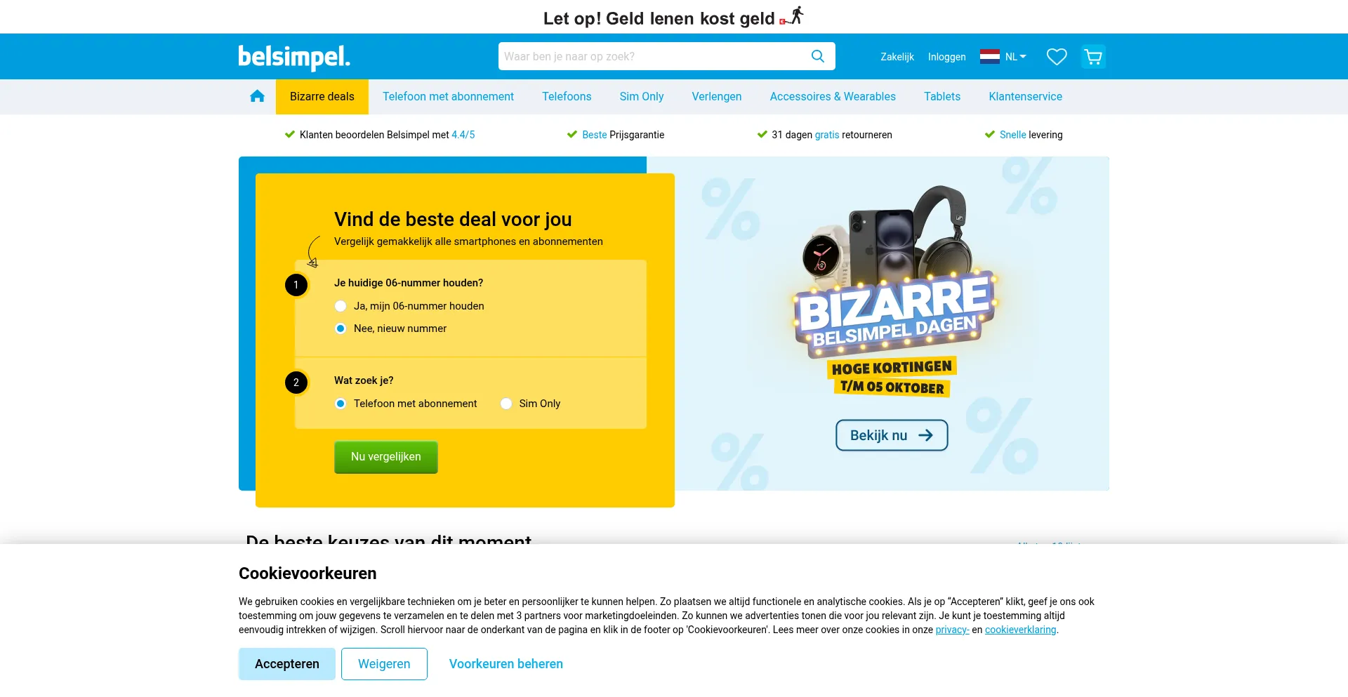 Belsimpel.nl Screenshot
