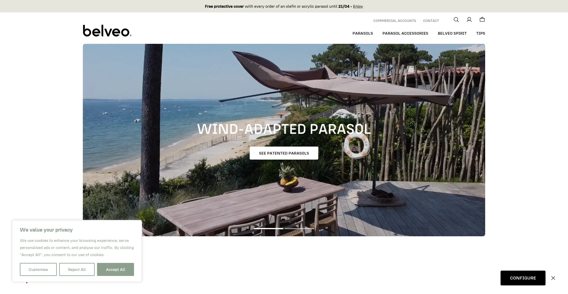 Website screenshot of Belveo.co.uk