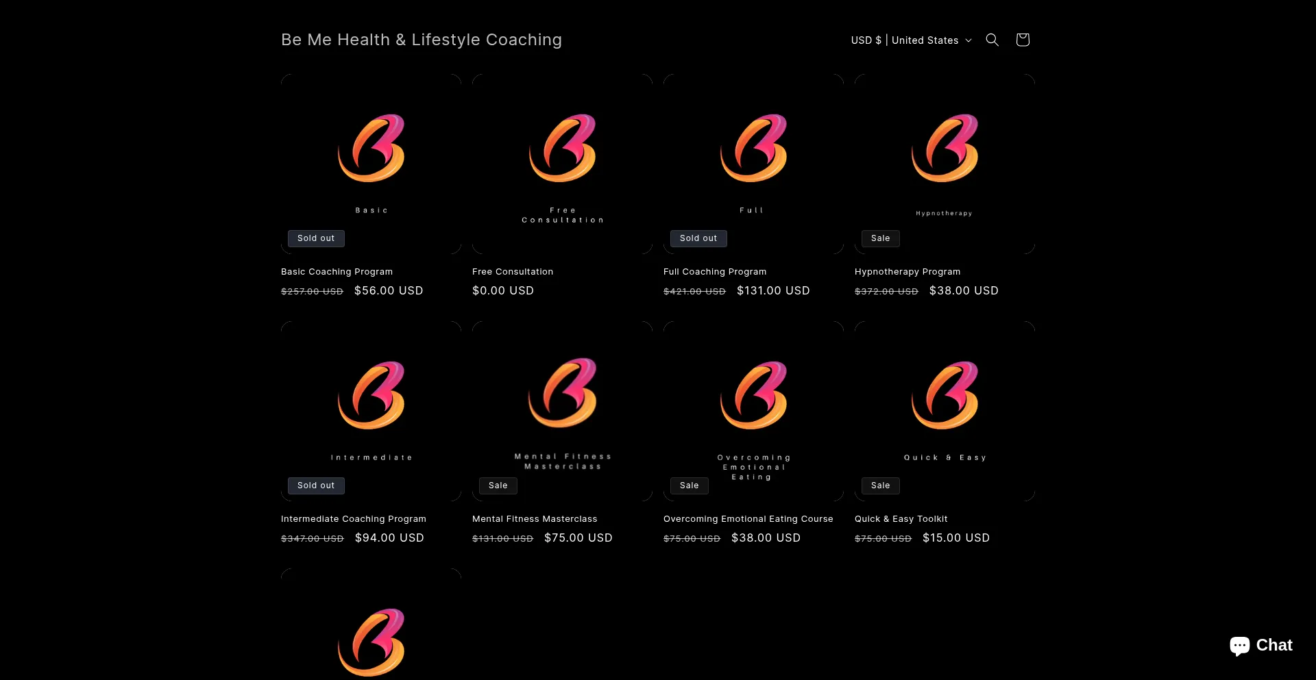 Website screenshot of Bemehealth.ca
