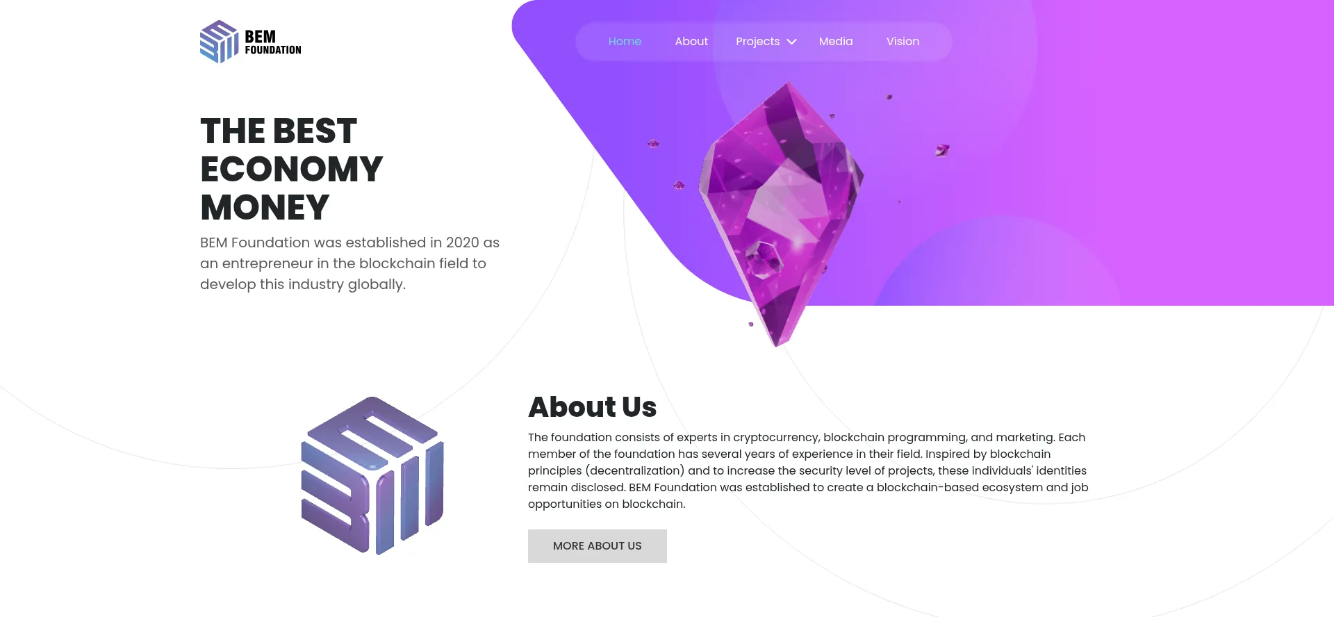 Website screenshot of Bemfoundation.com