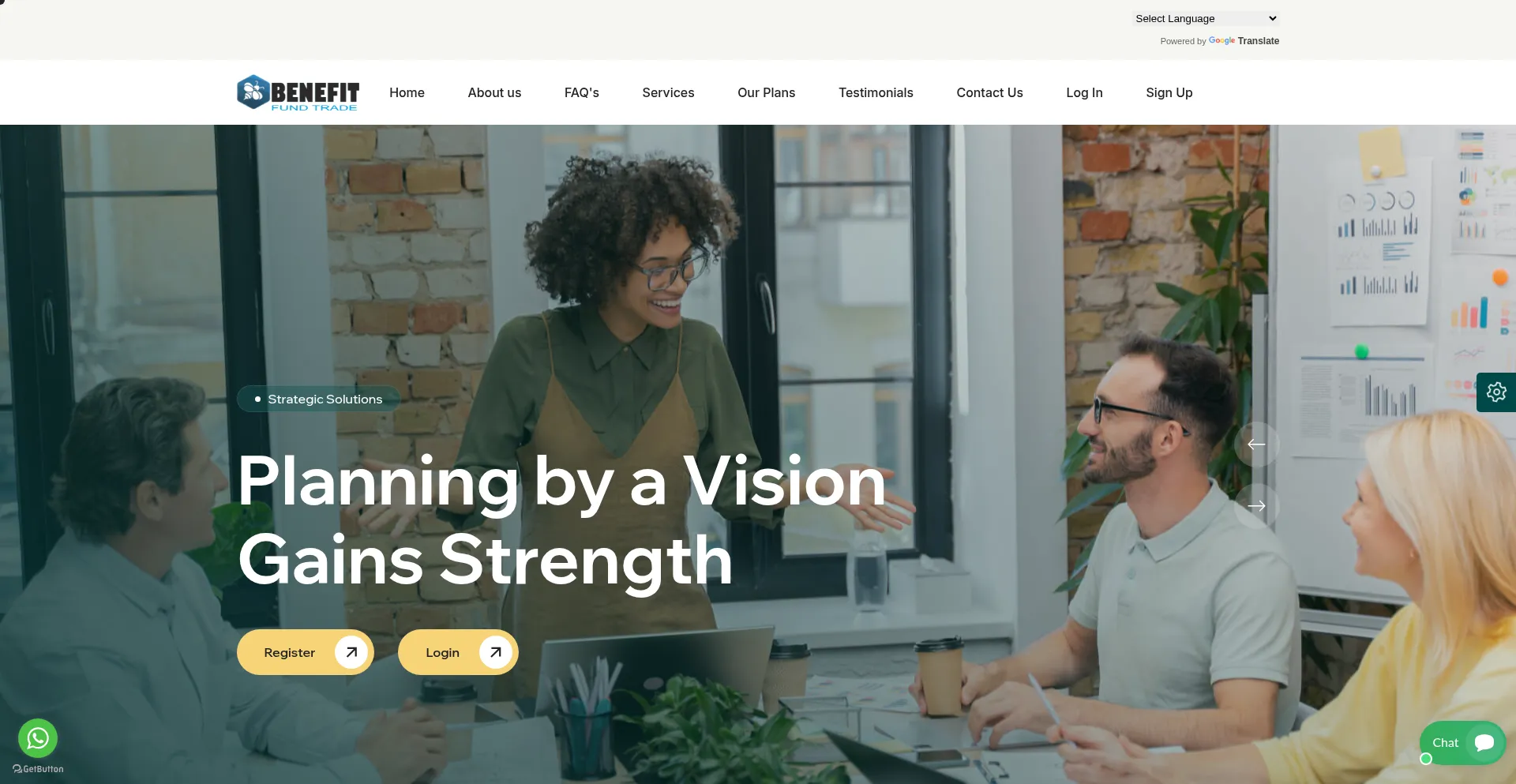 Website screenshot of Benefitfundtrade.com