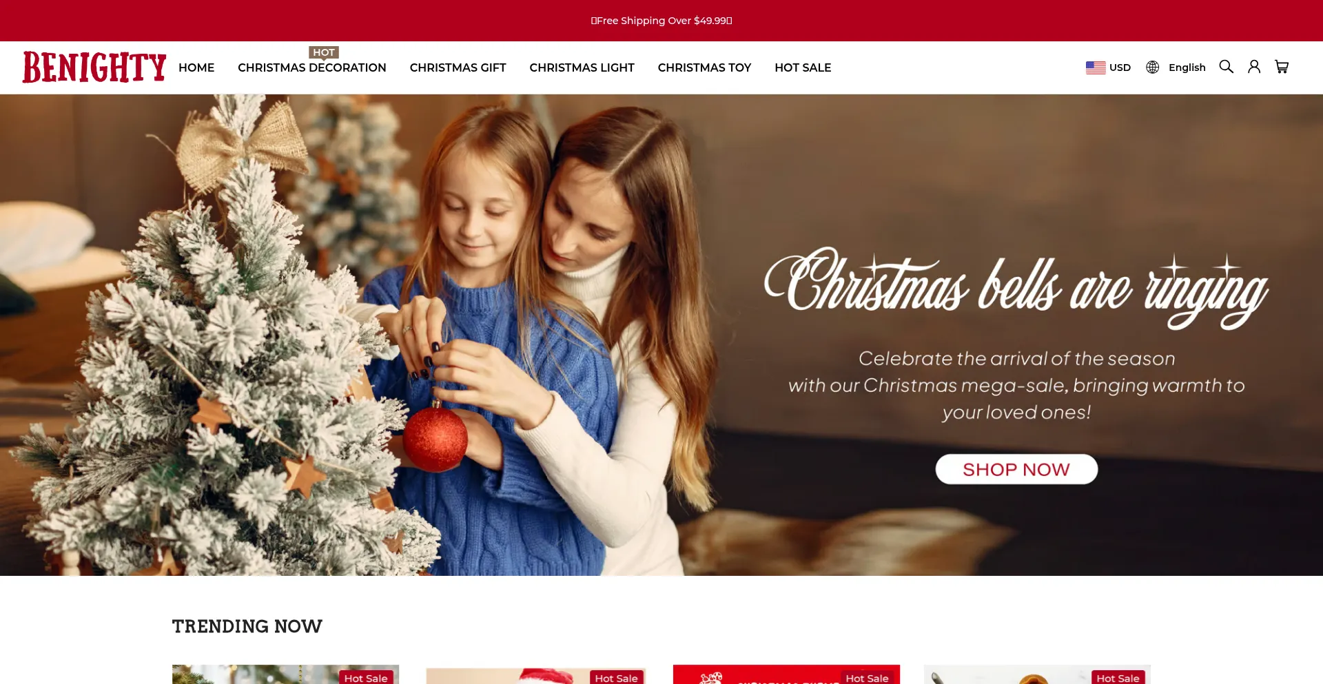 Website screenshot of Benighty.com