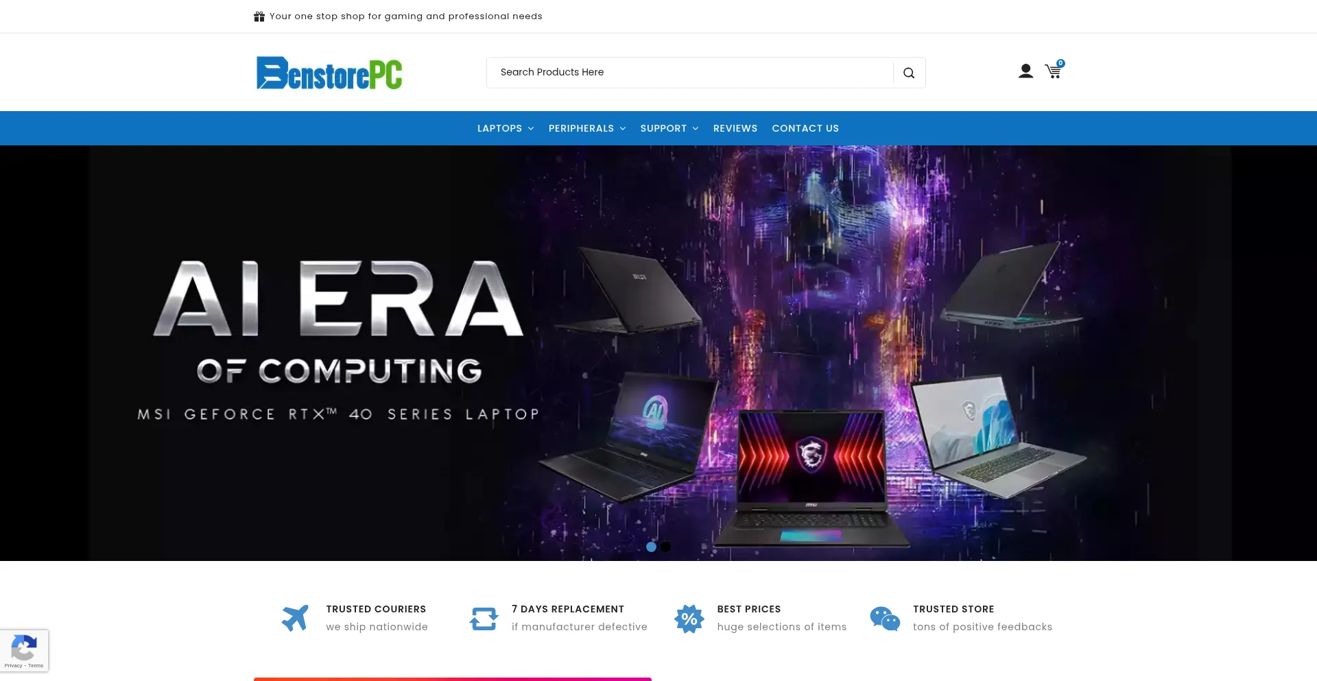 Website screenshot of Benstore.com.ph