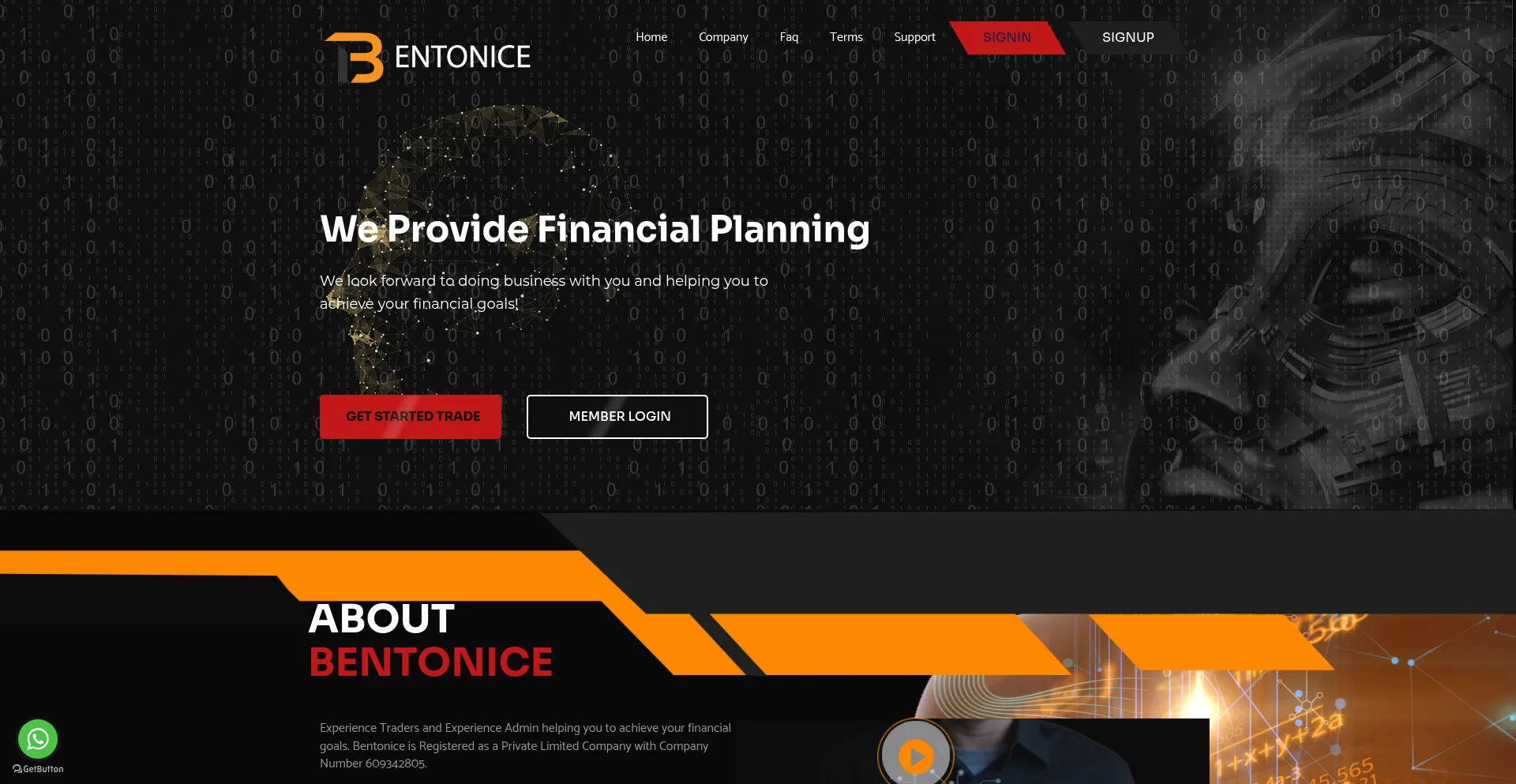 Website screenshot of Bentontrades.com