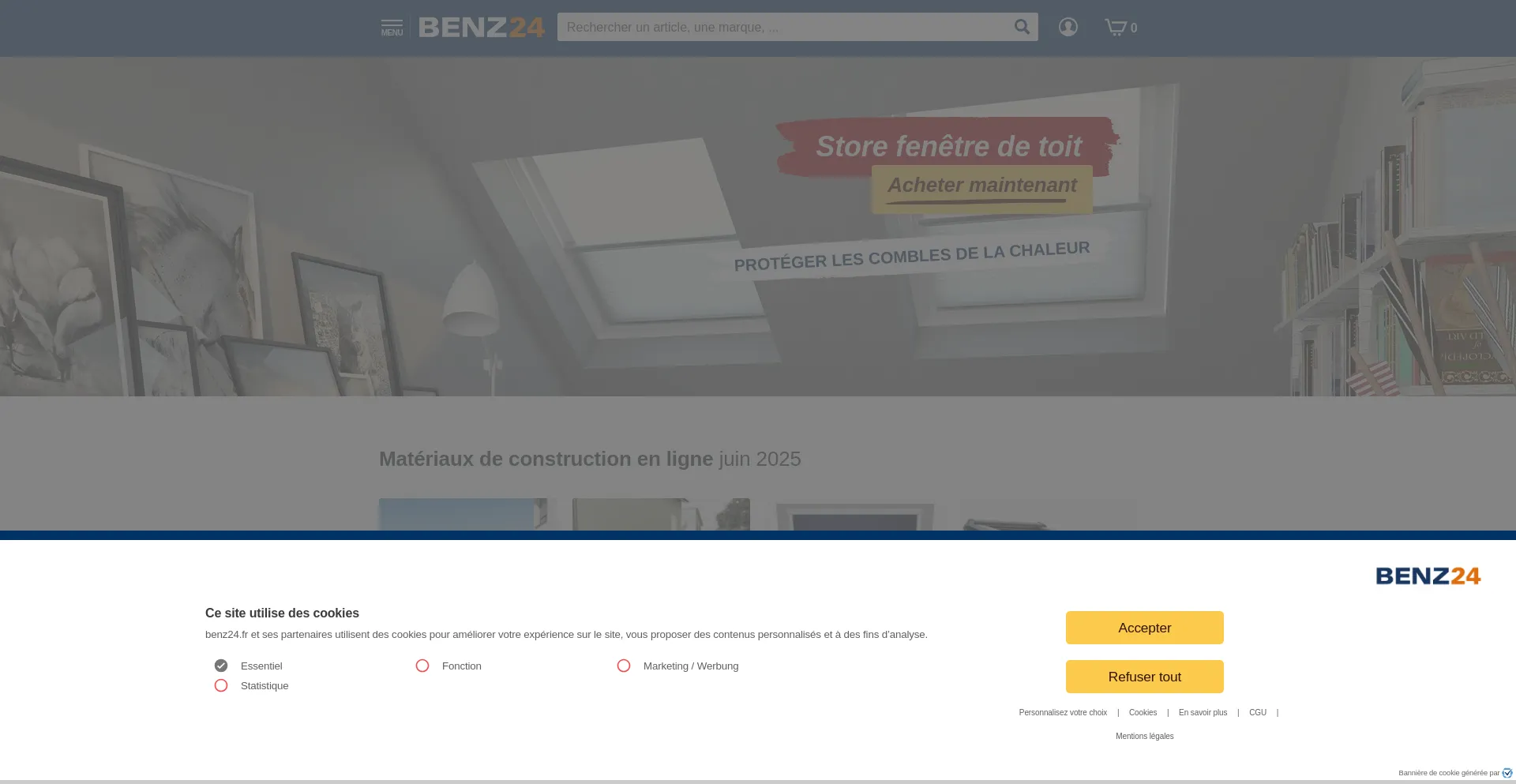 Website screenshot of Benz24.fr