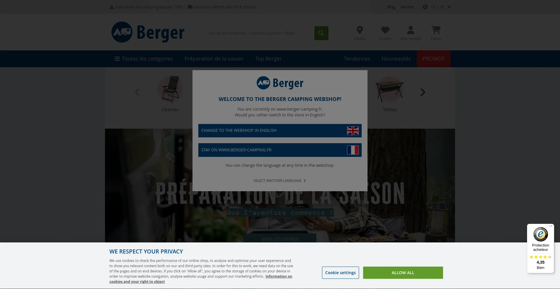 Berger-camping.fr Screenshot