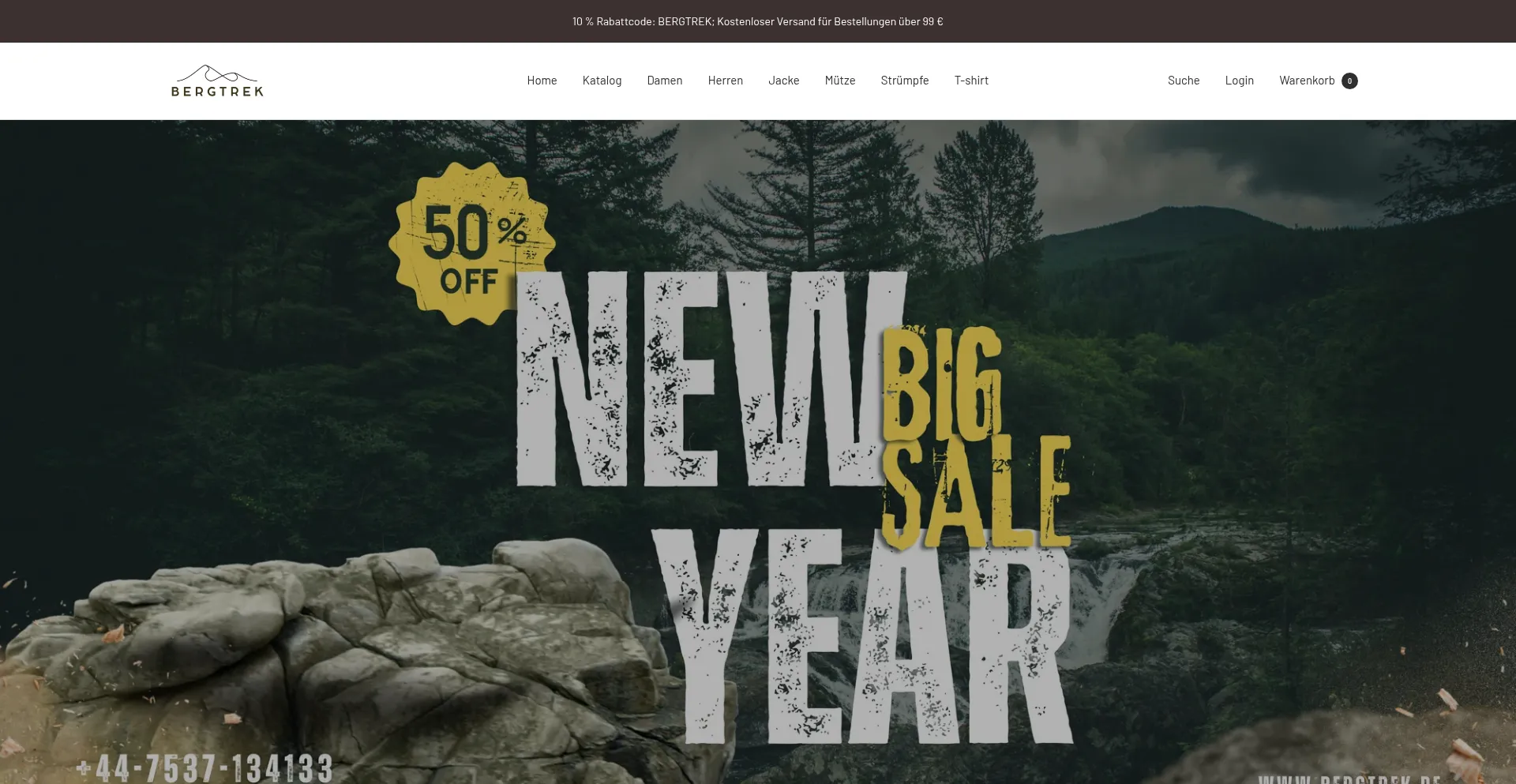 Website screenshot of Bergtrek.de
