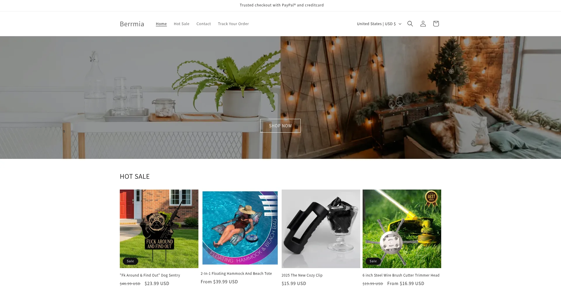 Website screenshot of Berrmia.com