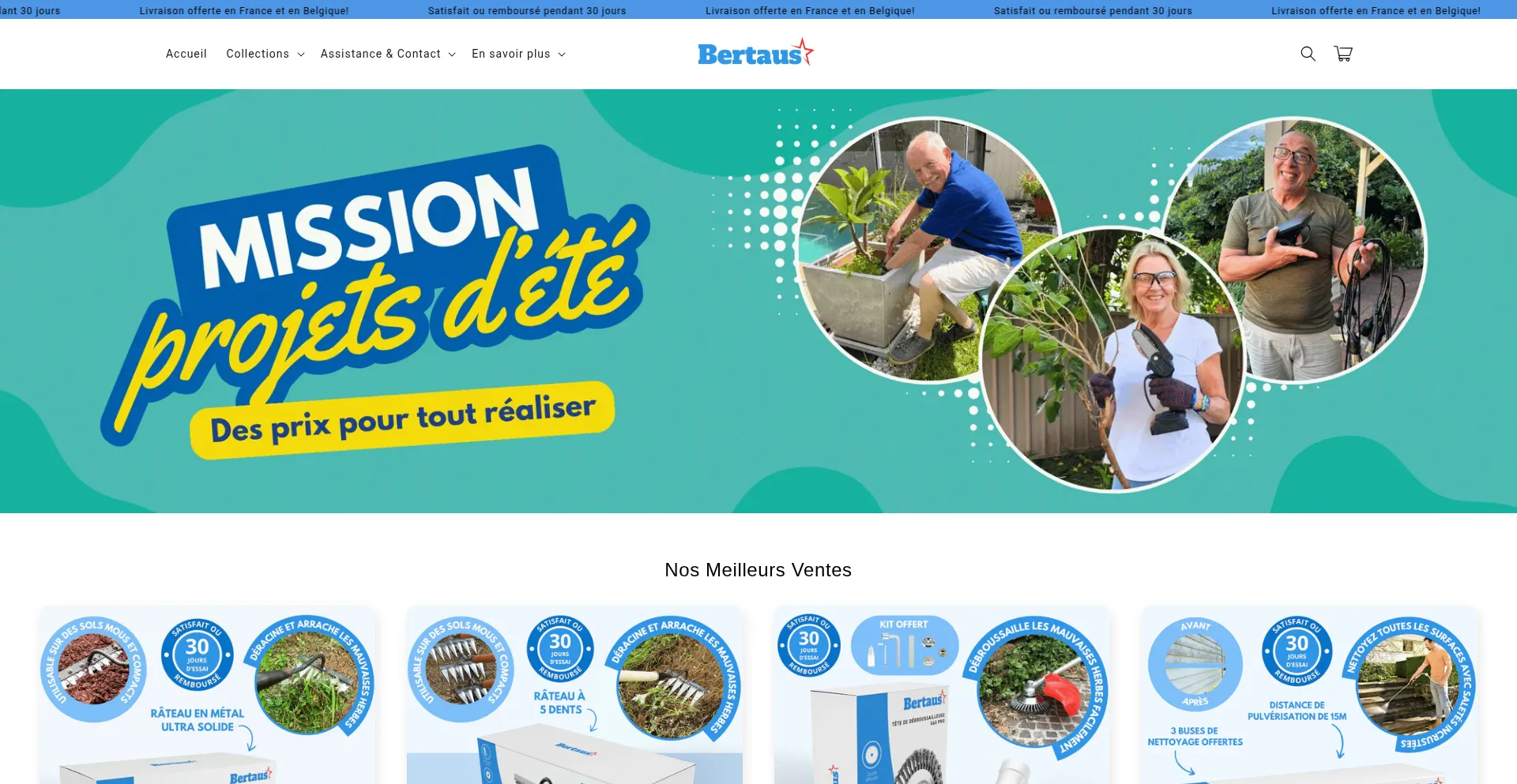 Website screenshot of Bertausshop.com