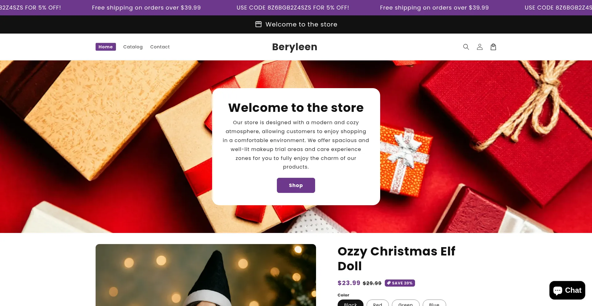 Website screenshot of Beryleen.com