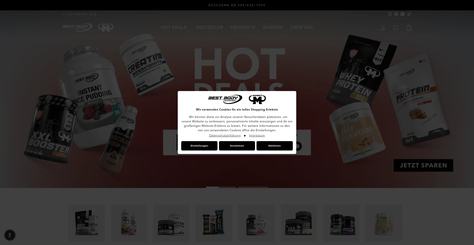 Website screenshot of Best-body-shop.de