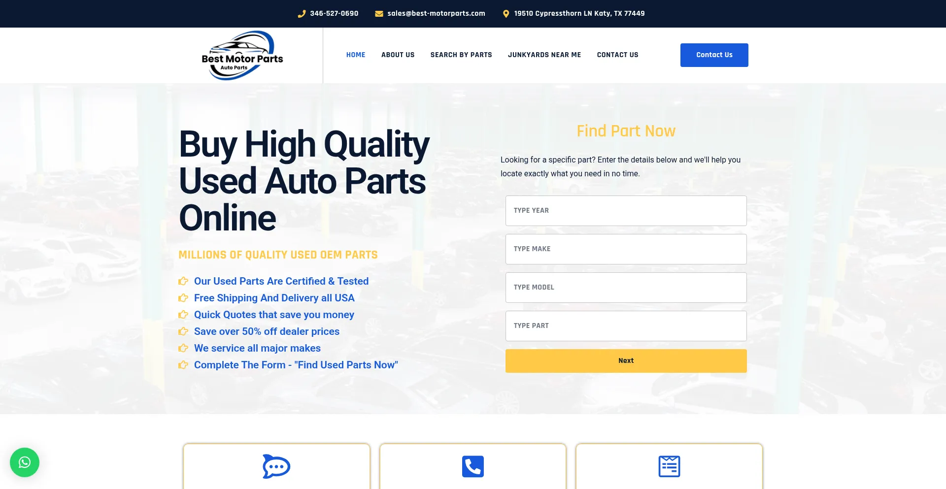 Website screenshot of Best-motorparts.com