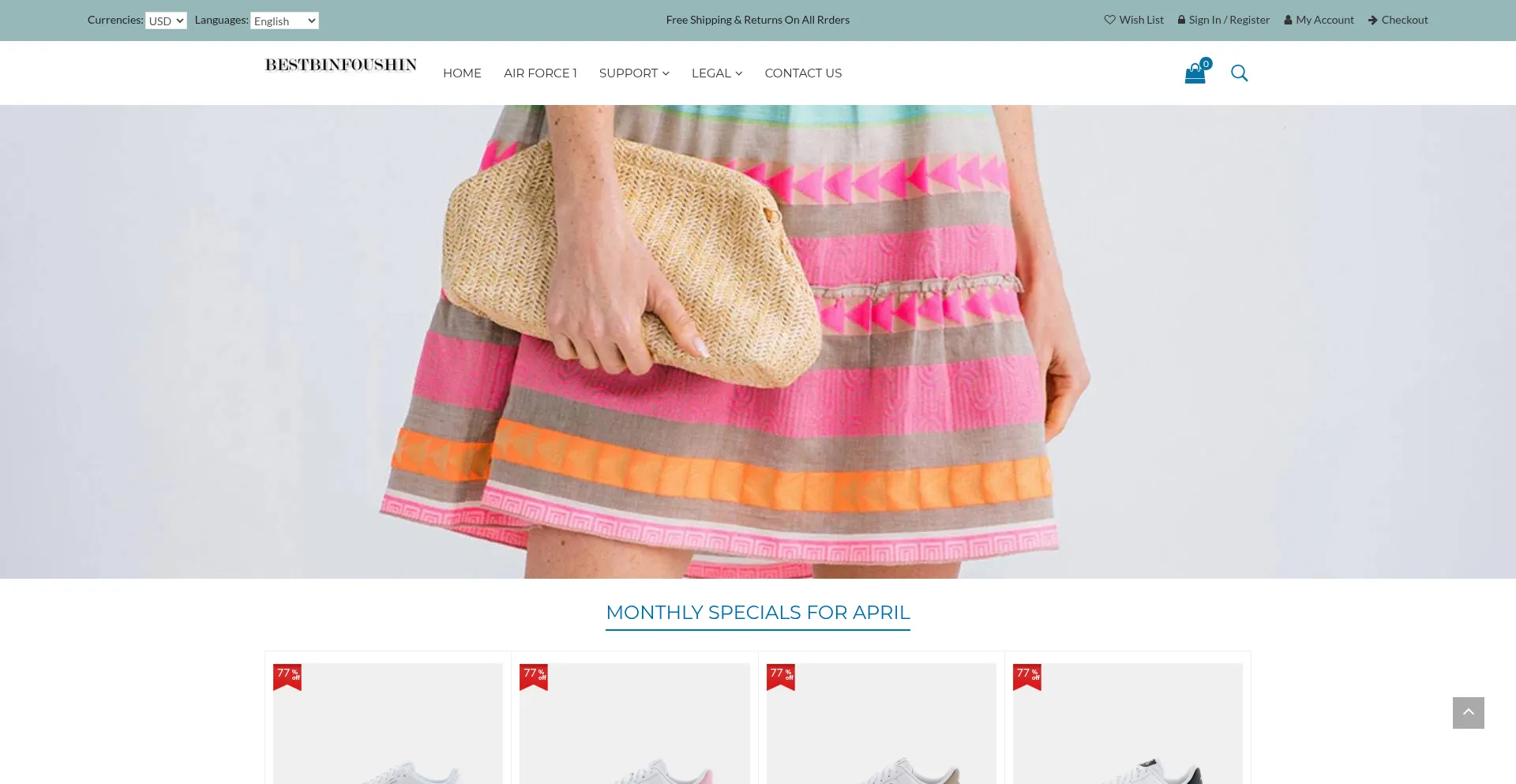 Website screenshot of Bestbinfoushin.com