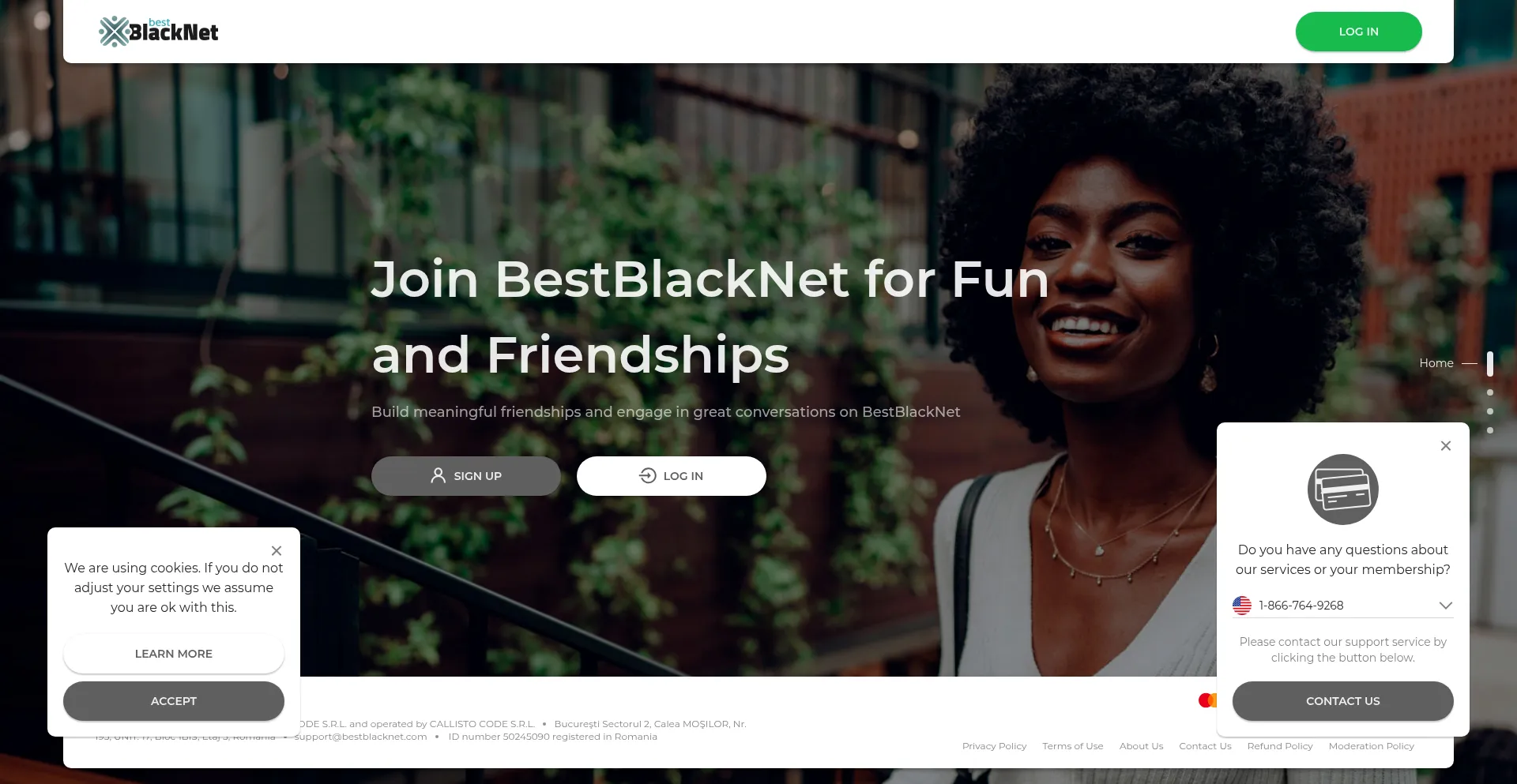 Website screenshot of Bestblacknet.com