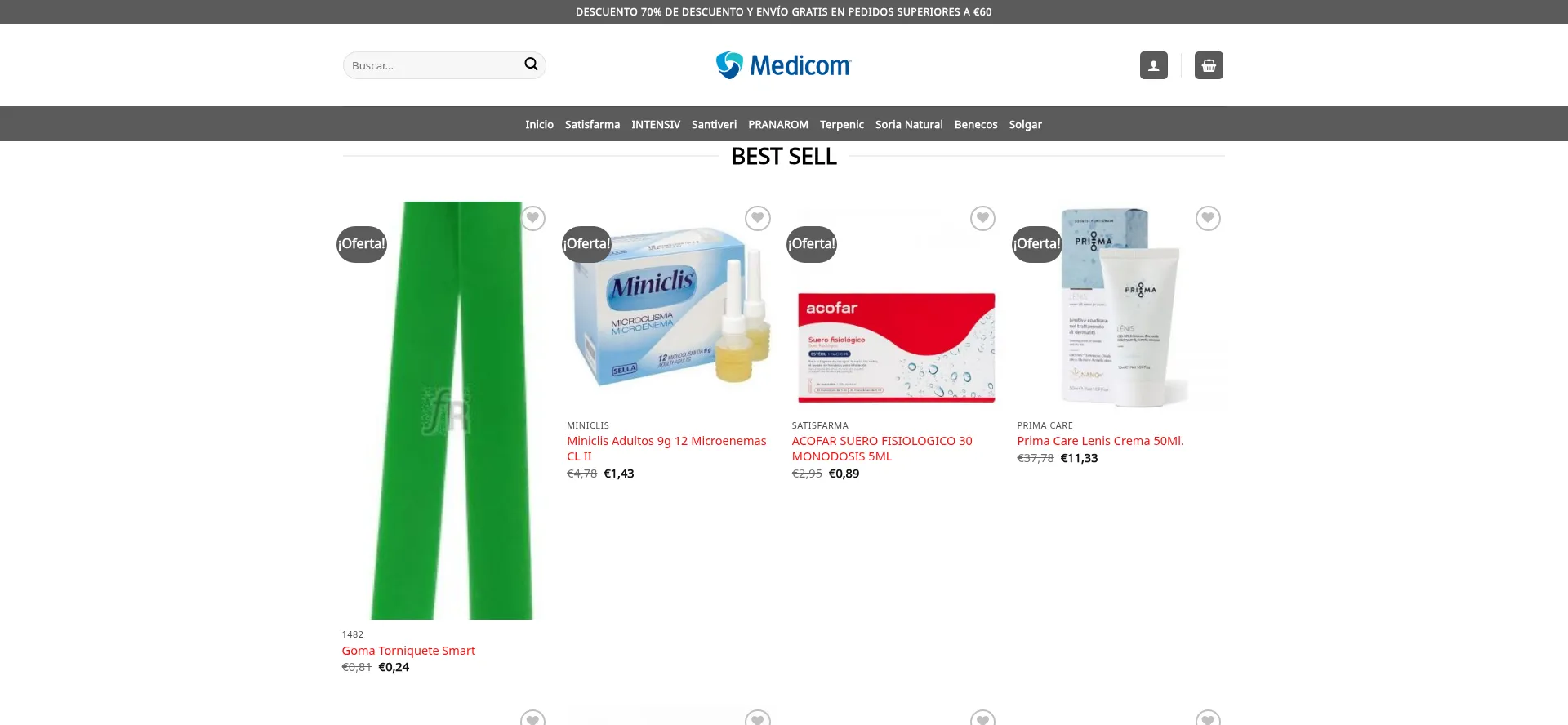 Website screenshot of Bestfarmaciadirect.com