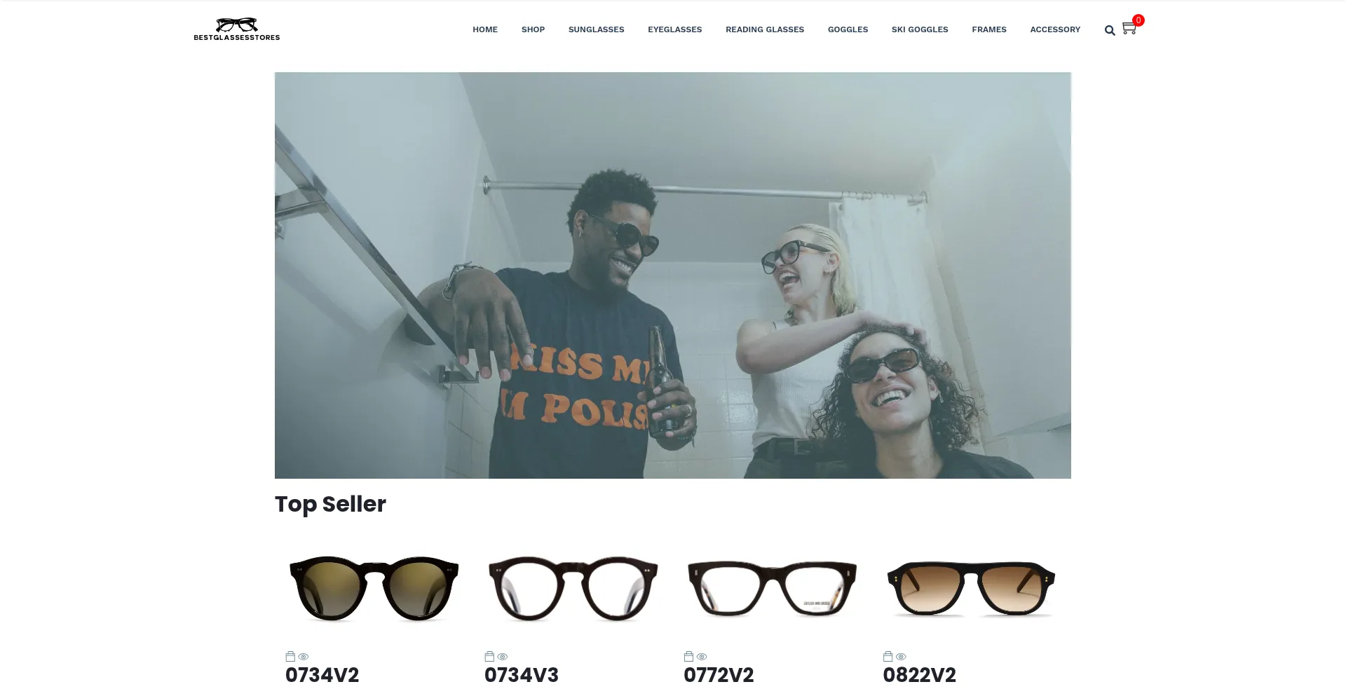 Website screenshot of Bestglassesstores.com