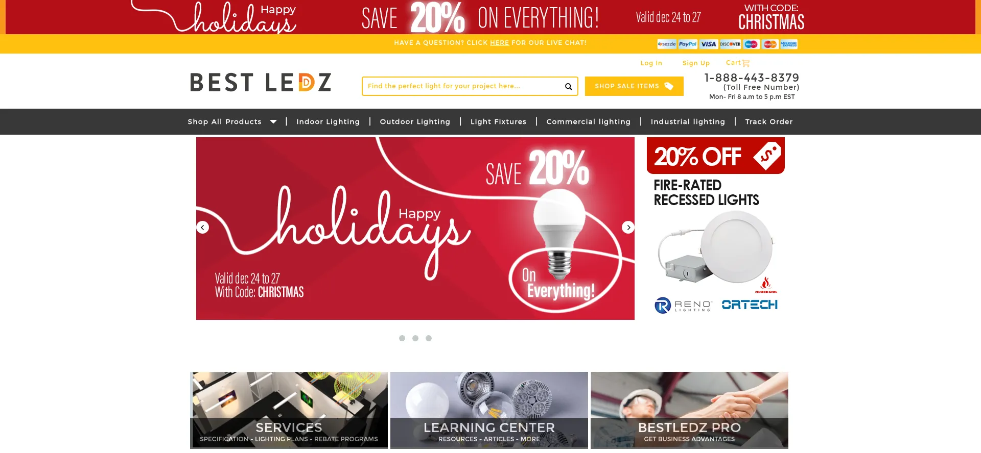 Website screenshot of Bestledz.com