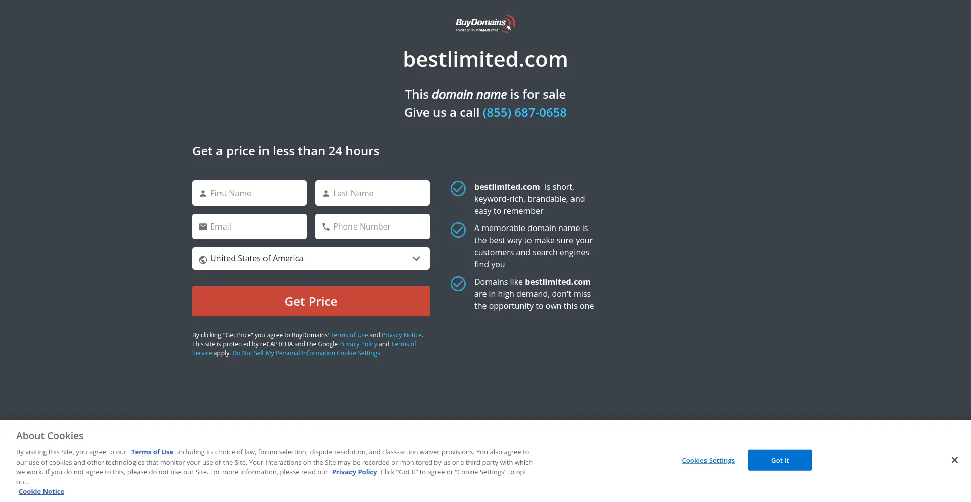 Website screenshot of Bestlimited.com