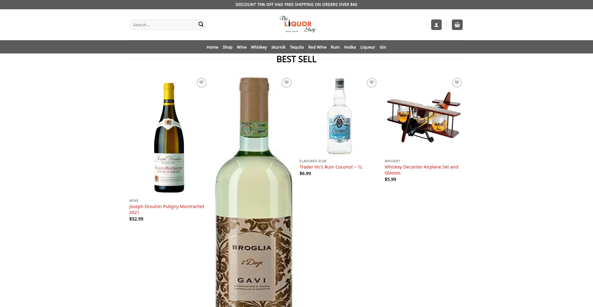 Website screenshot of Bestliquors-sale.com