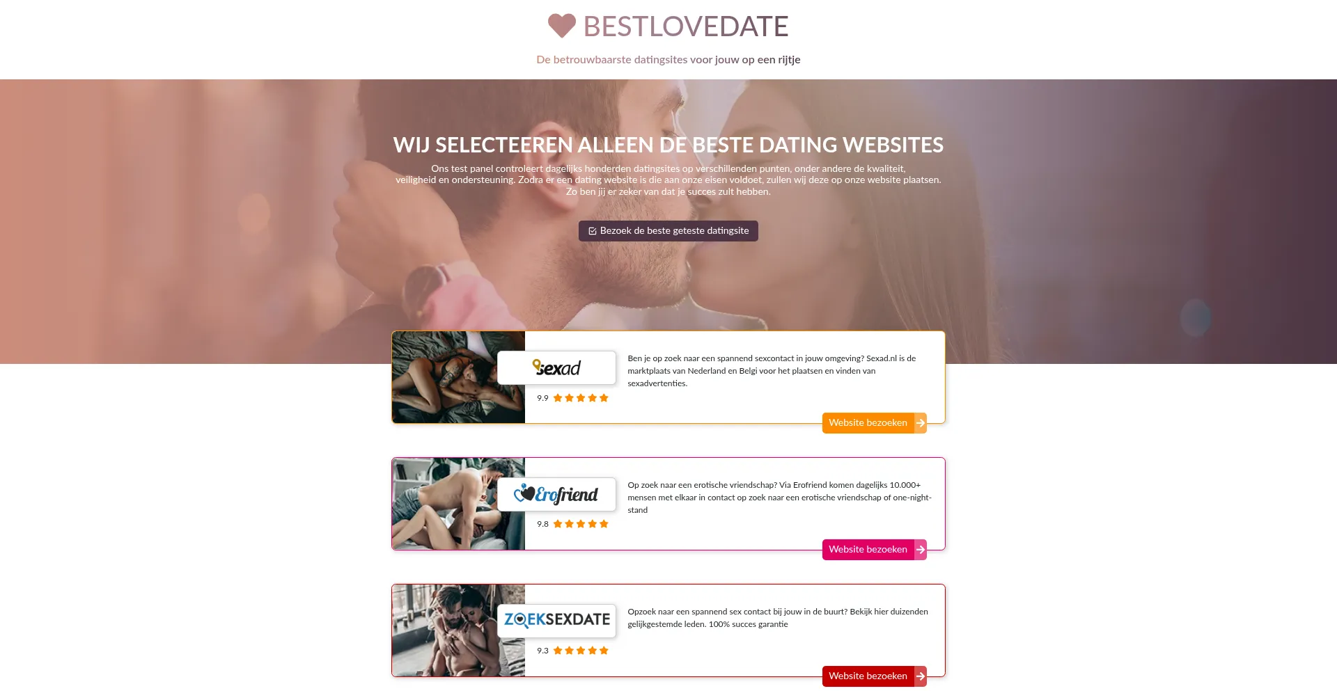 Website screenshot of Bestlovedate.com