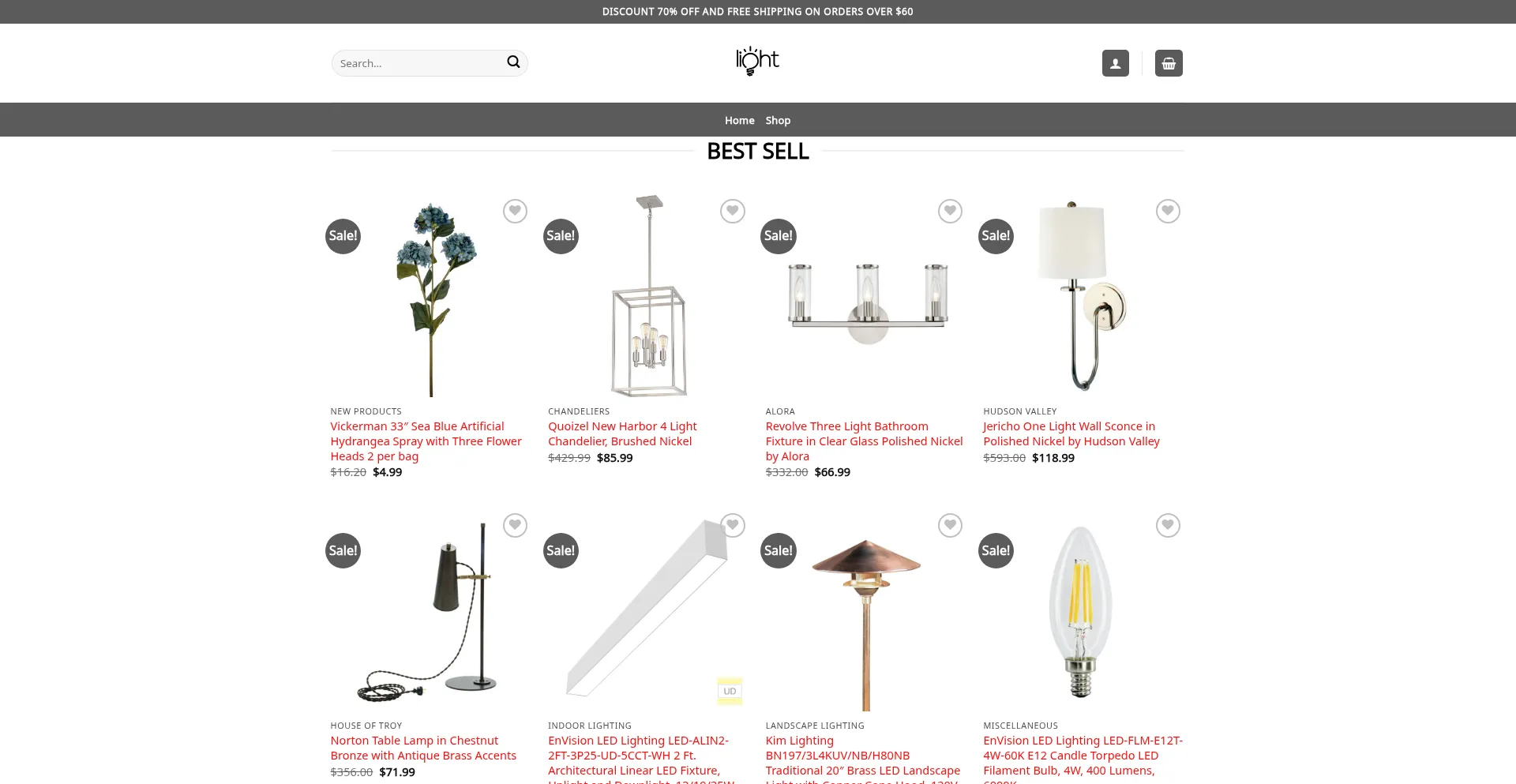 Website screenshot of Bestluxelights.com