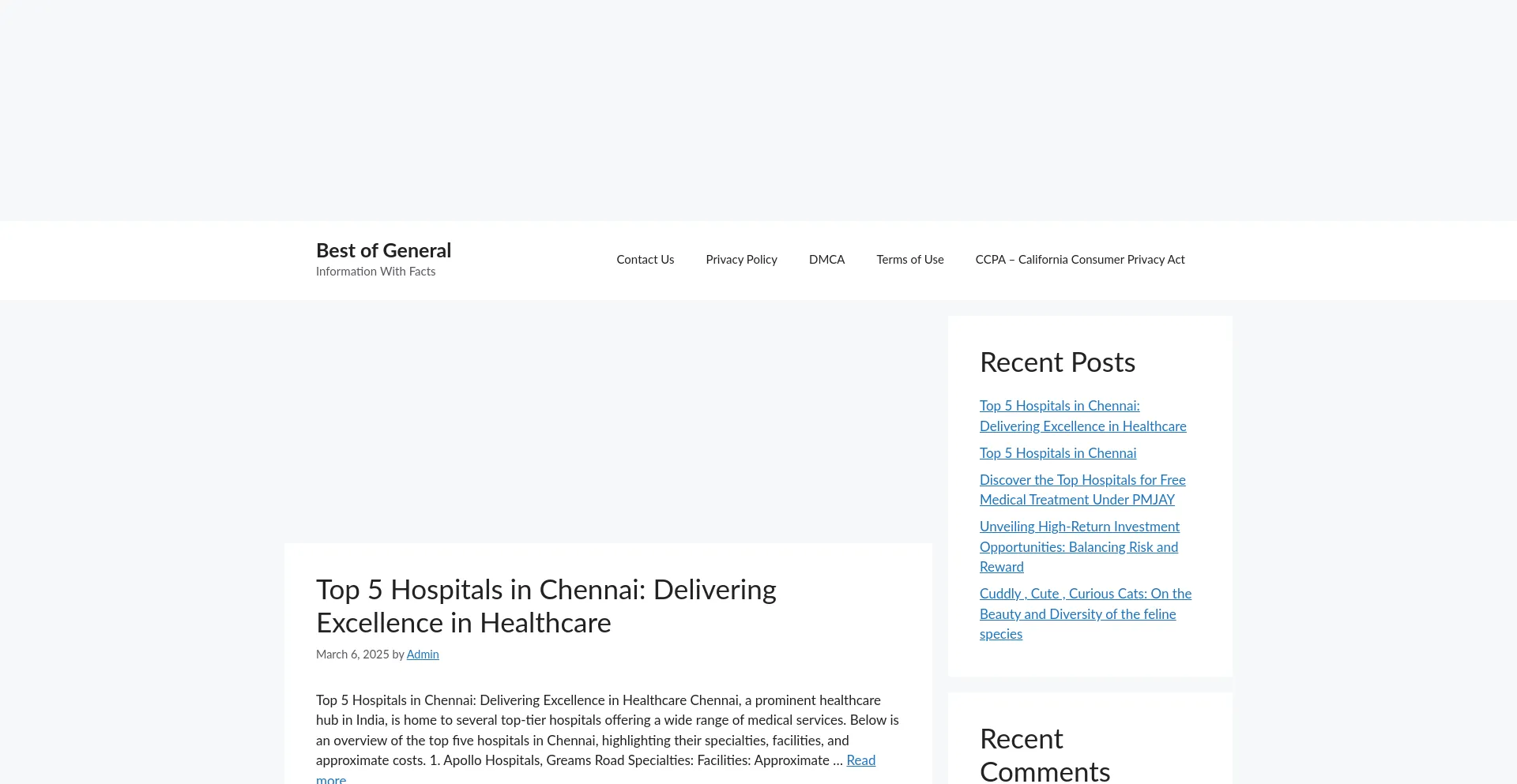 Website screenshot of Bestofgeneral.com