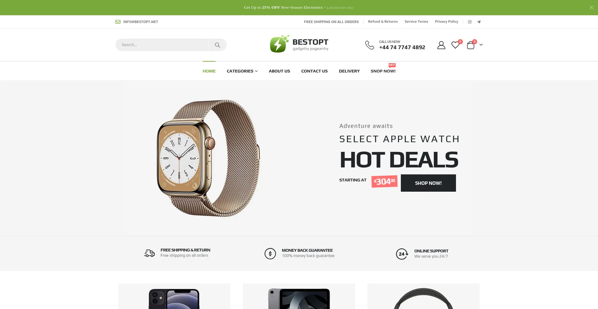 Website screenshot of Bestopt.net