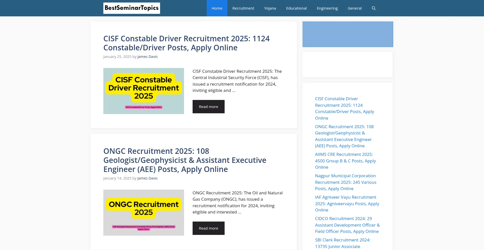 Bestseminartopics.com Screenshot