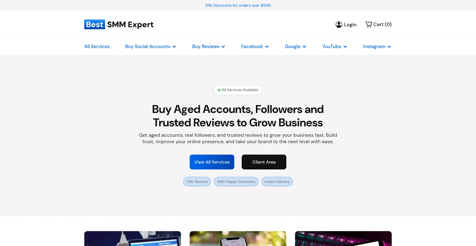 Website screenshot of Bestsmmexpert.com
