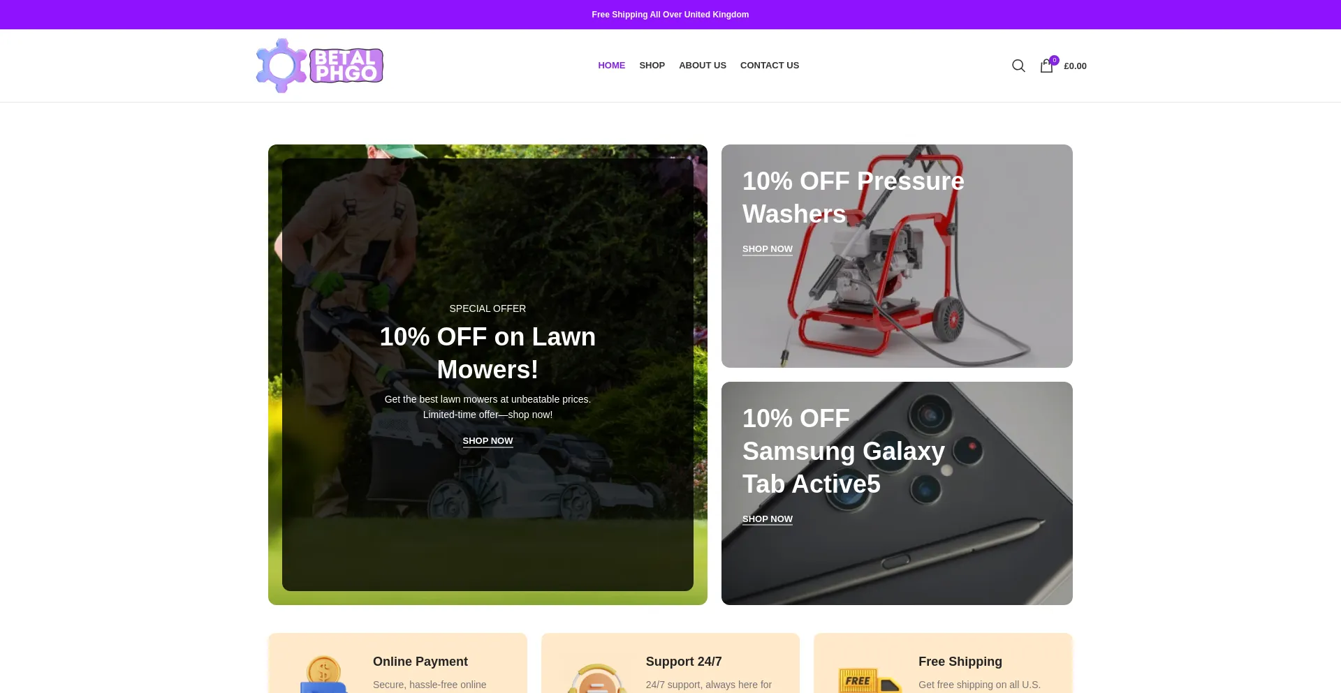 Website screenshot of Betalphgo.com