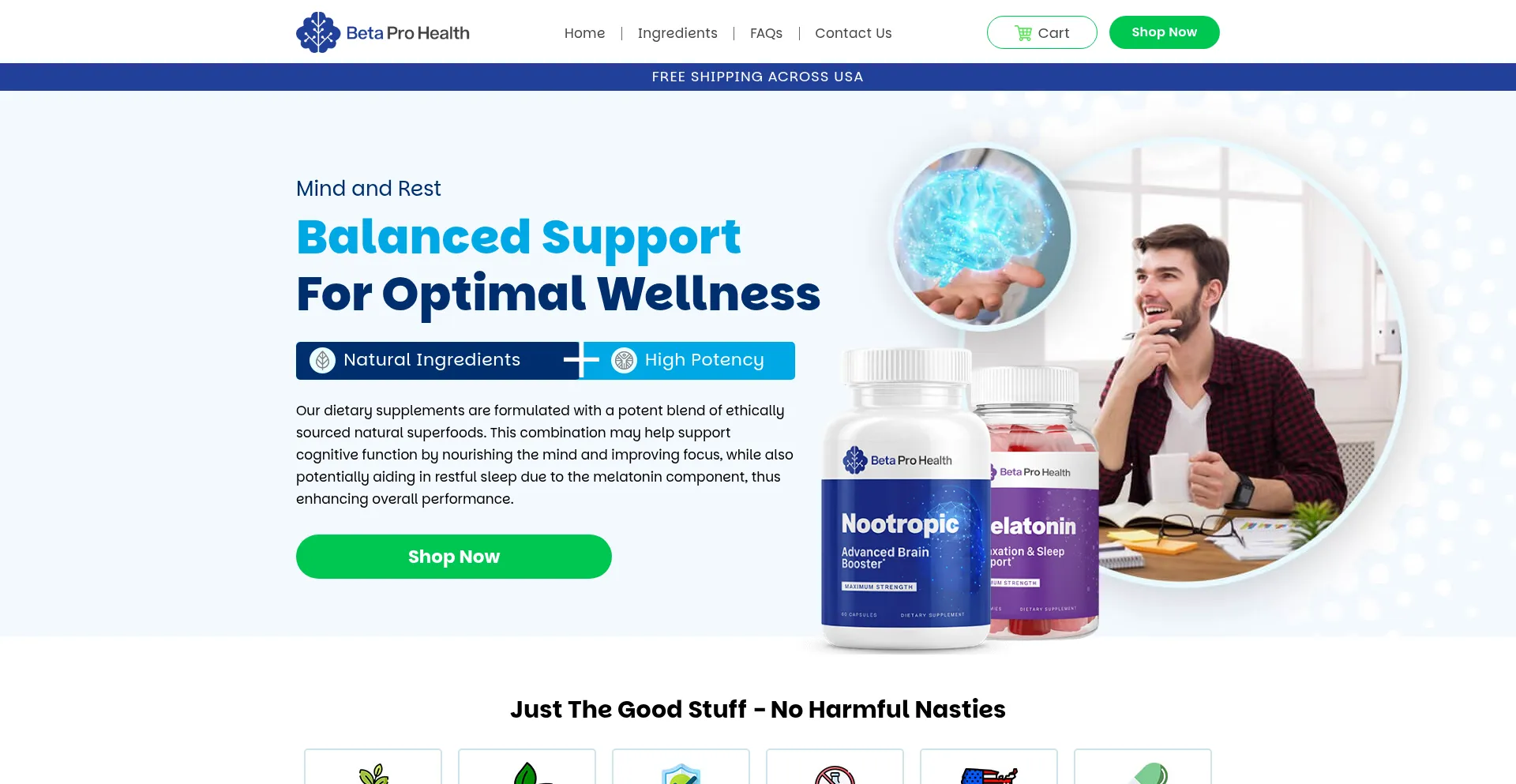 Website screenshot of Betaprohealth.com