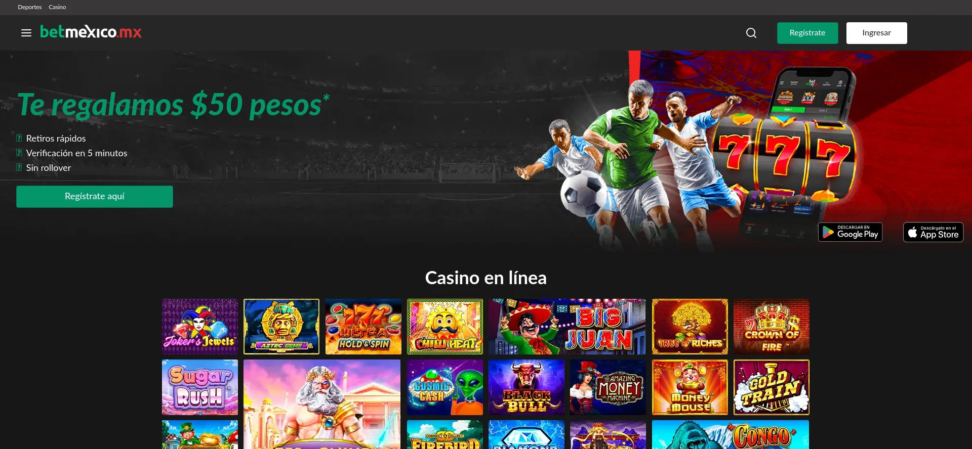 Website screenshot of Betmexico.mx