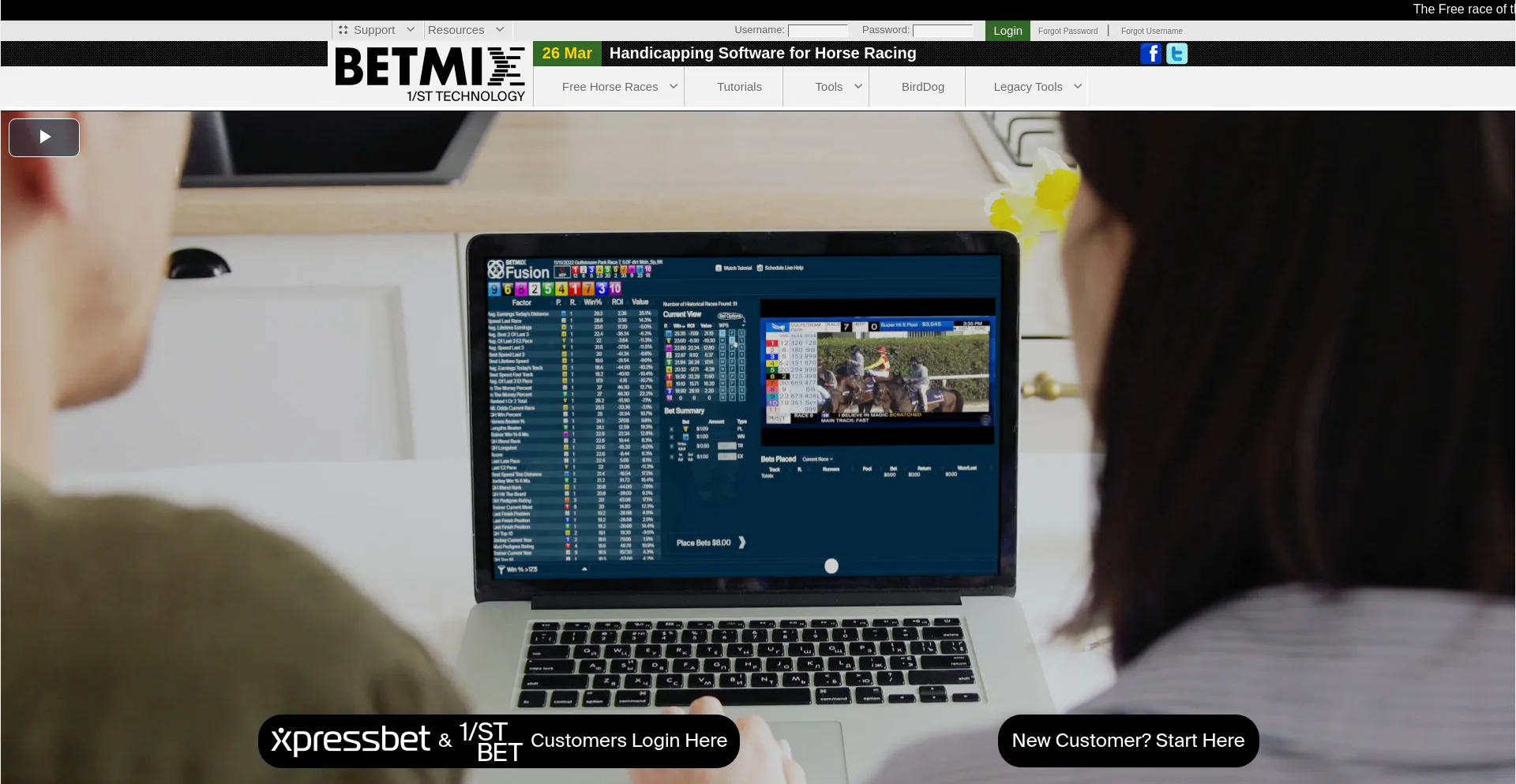 Website screenshot of Betmix.com