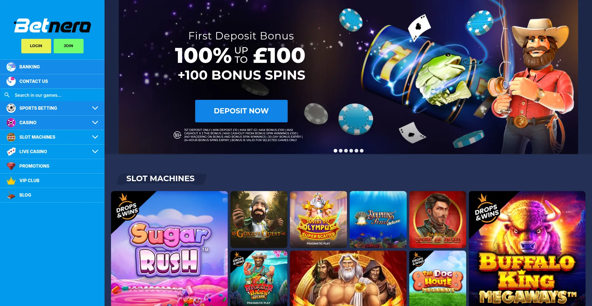 Website screenshot of Betnero.co.uk