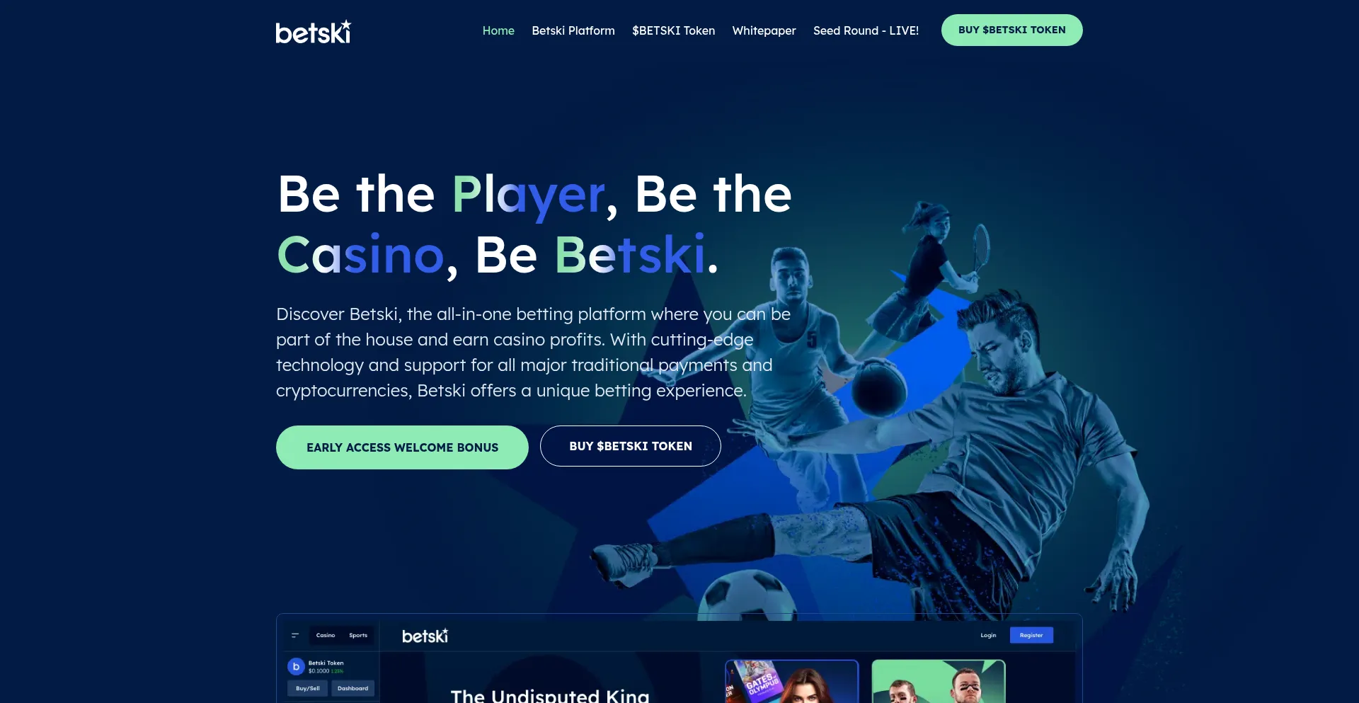 Website screenshot of Betski.com