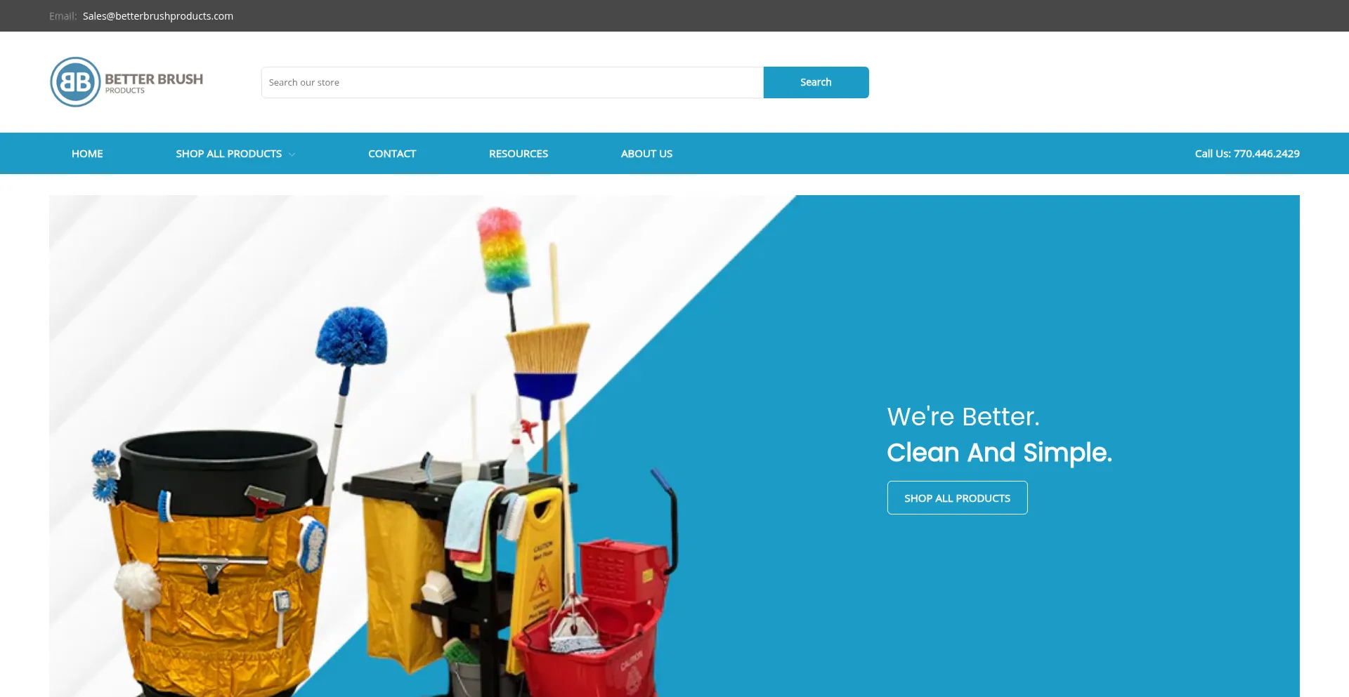 Website screenshot of Betterbrushproducts.com