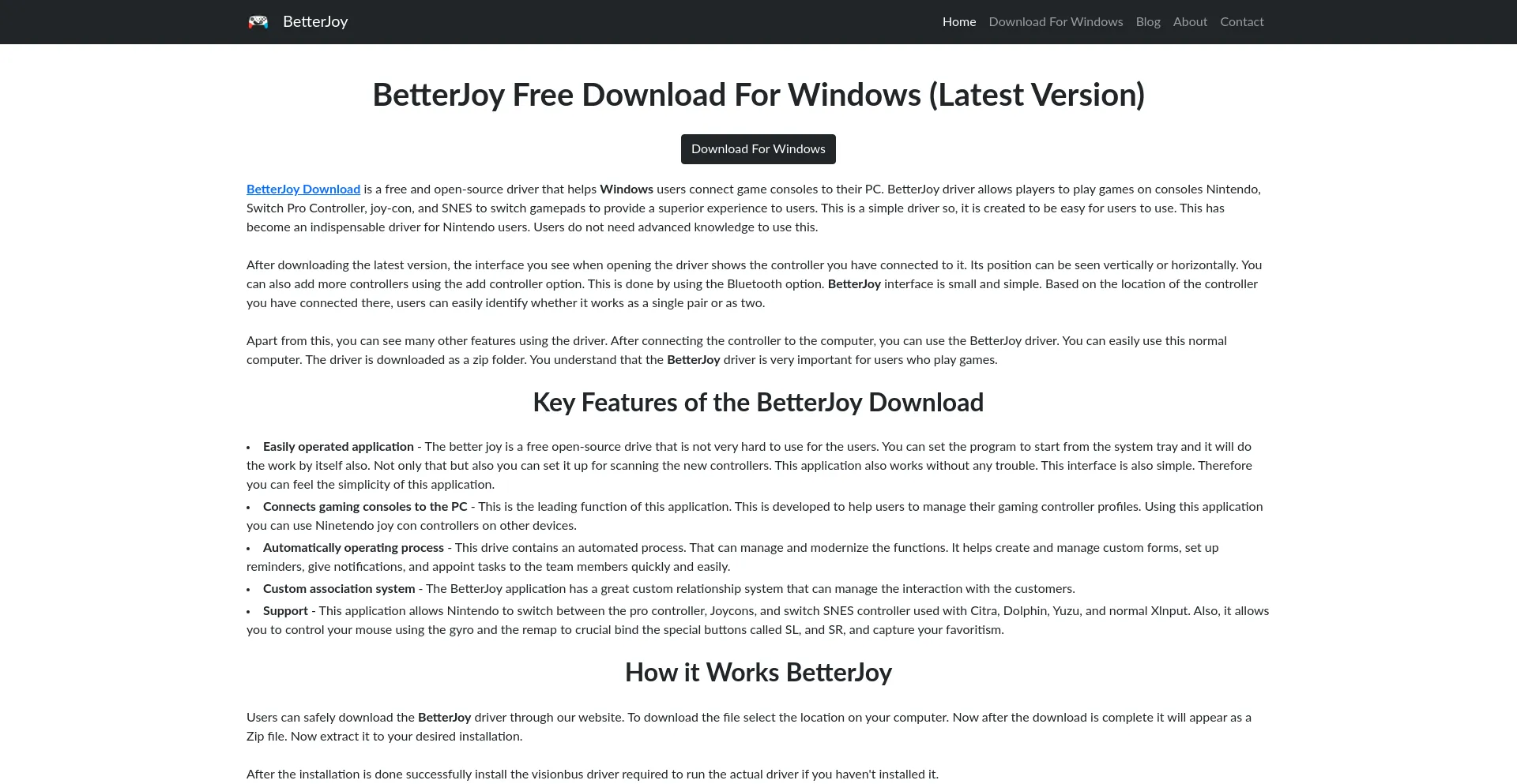 Website screenshot of Betterjoy.org